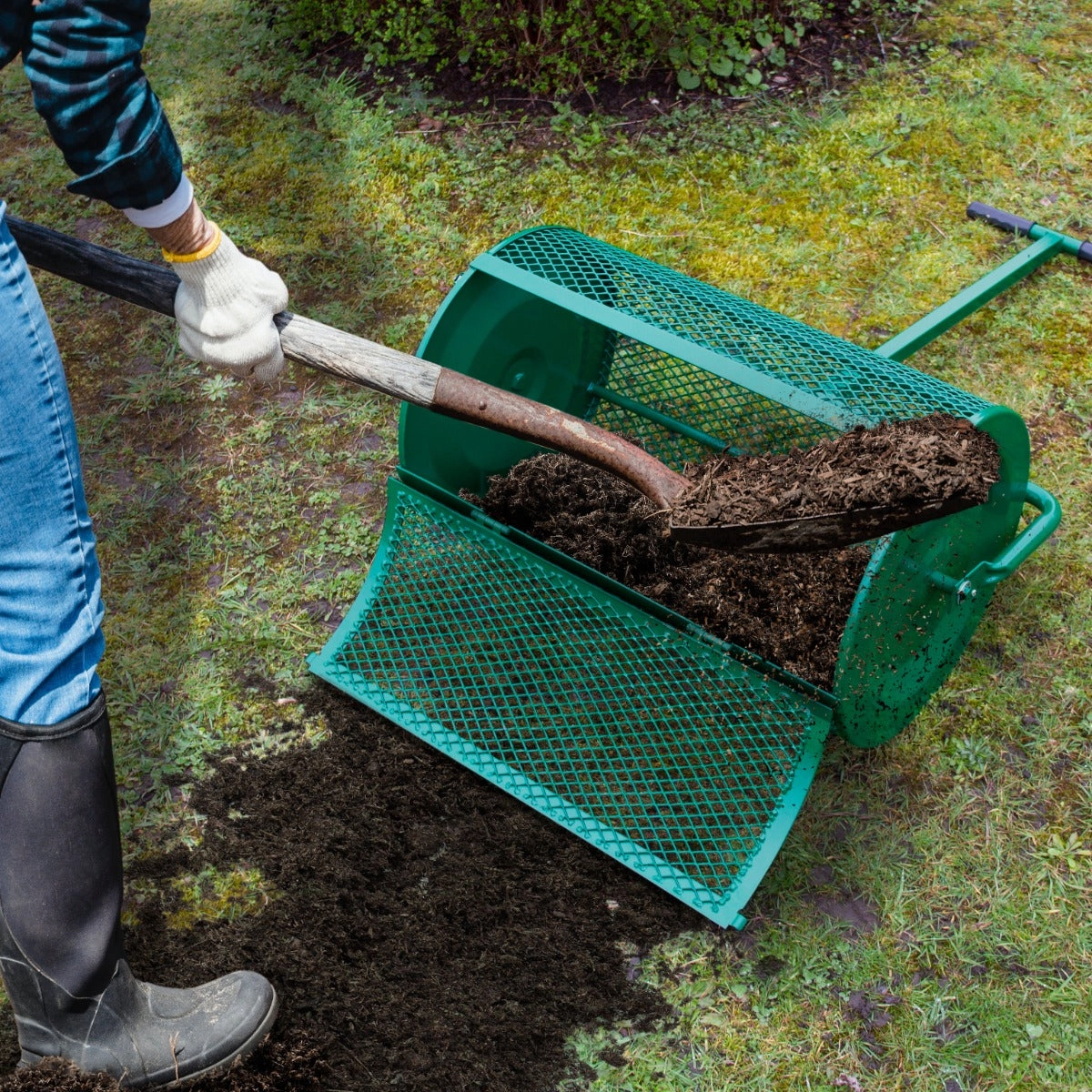 Compost & Peat Moss Spreader - Green