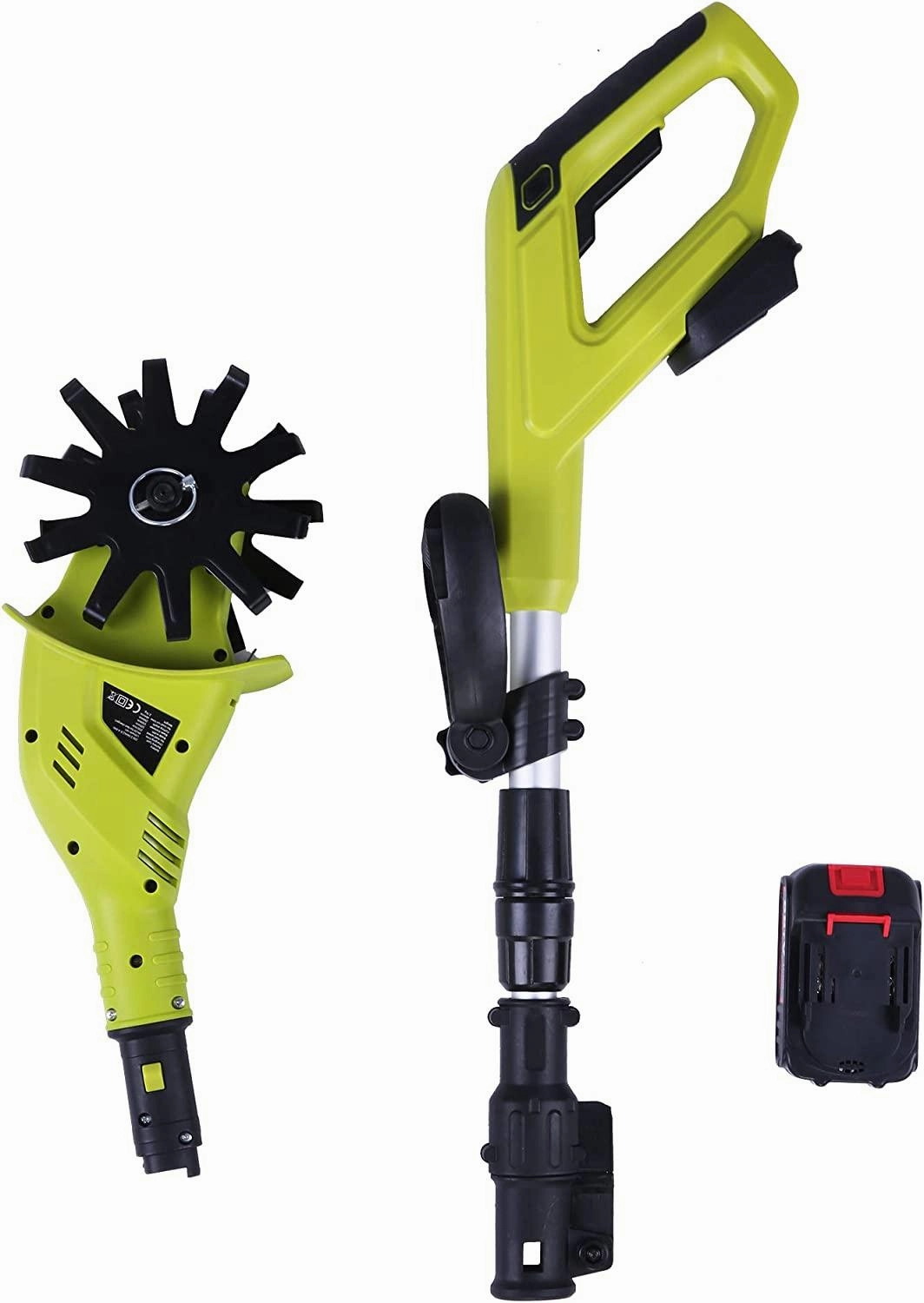 Cordless Electric Garden Tiller/Cultivator Adjustable with 20V 2.0 Ah Lithium Battery and Charger
