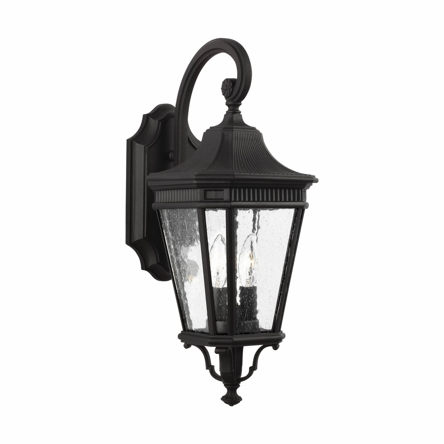 Cotswold Lane Two Light Outdoor Wall Lantern BlackOutdoor wall sconces with motion sensor