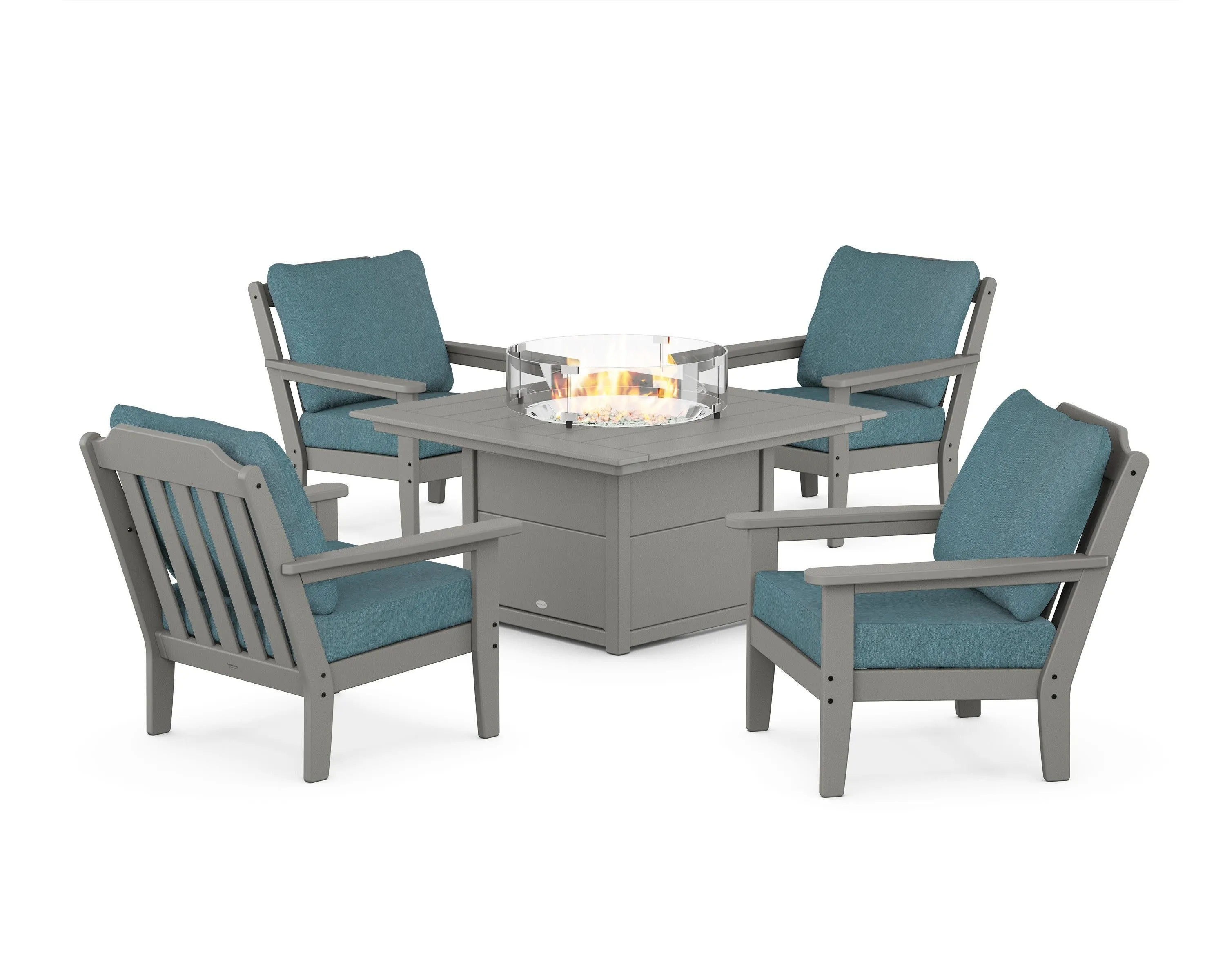 Cottage 5-Piece Deep Seating Set with Fire Pit Table