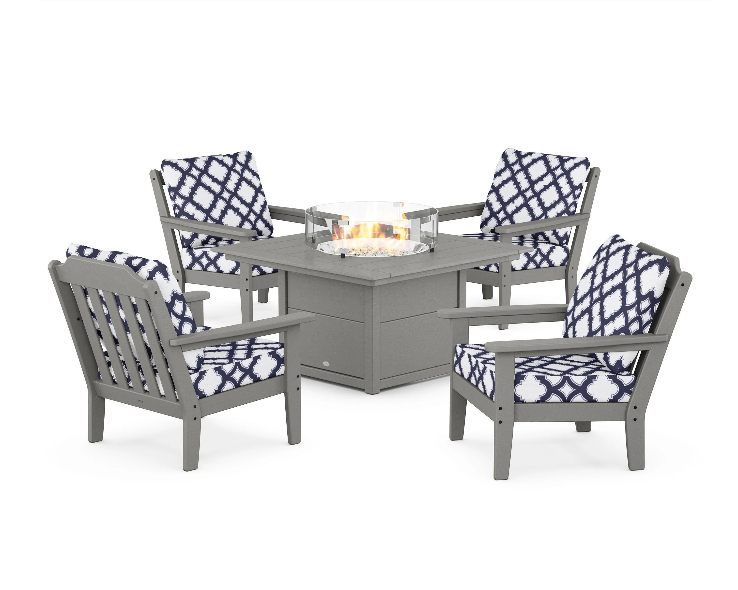 Cottage 5-Piece Deep Seating Set with Fire Pit Table