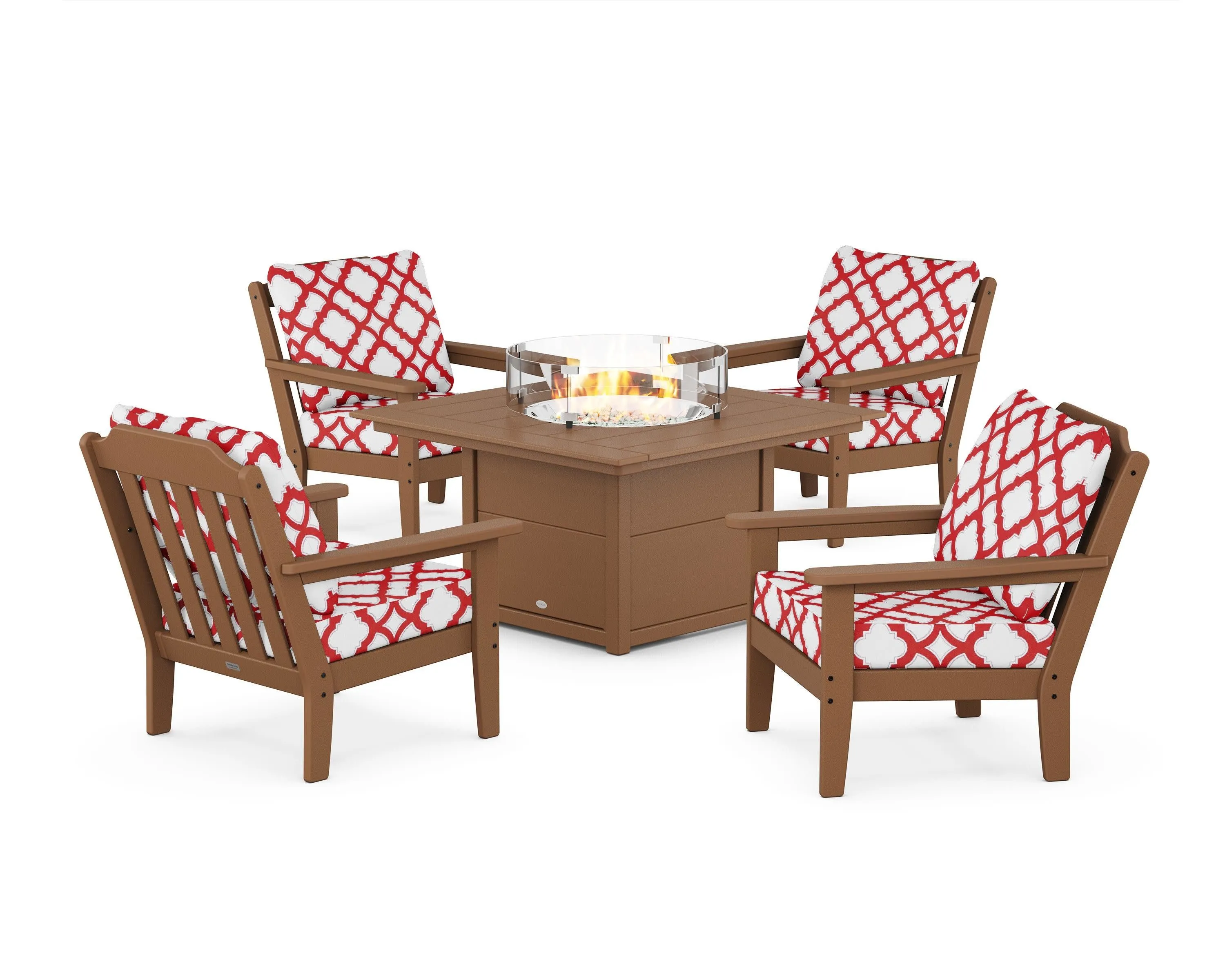 Cottage 5-Piece Deep Seating Set with Fire Pit Table