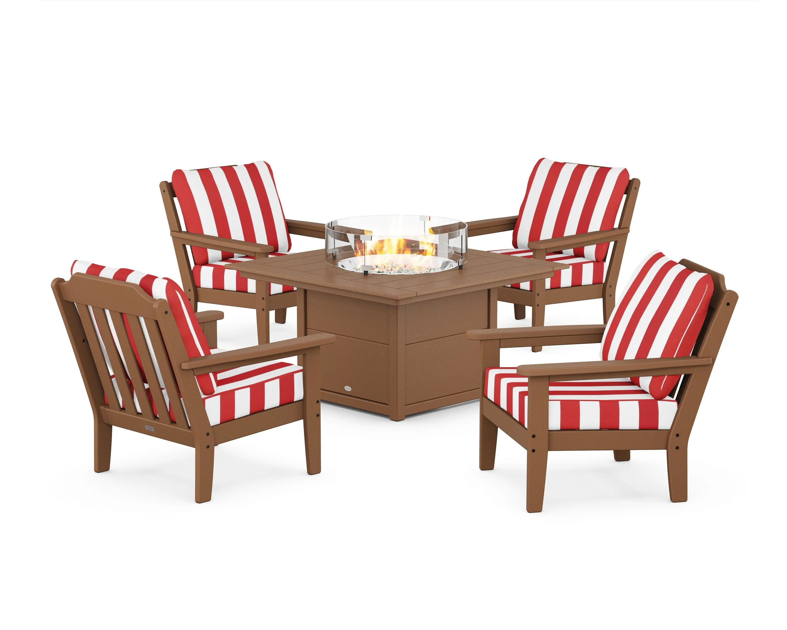 Cottage 5-Piece Deep Seating Set with Fire Pit Table
