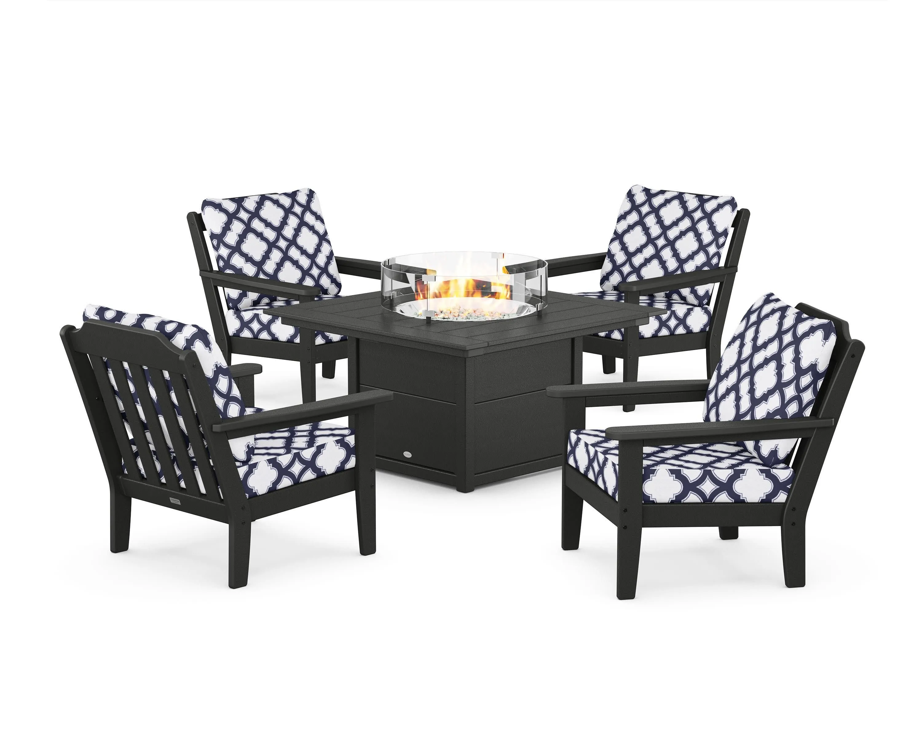 Cottage 5-Piece Deep Seating Set with Fire Pit Table