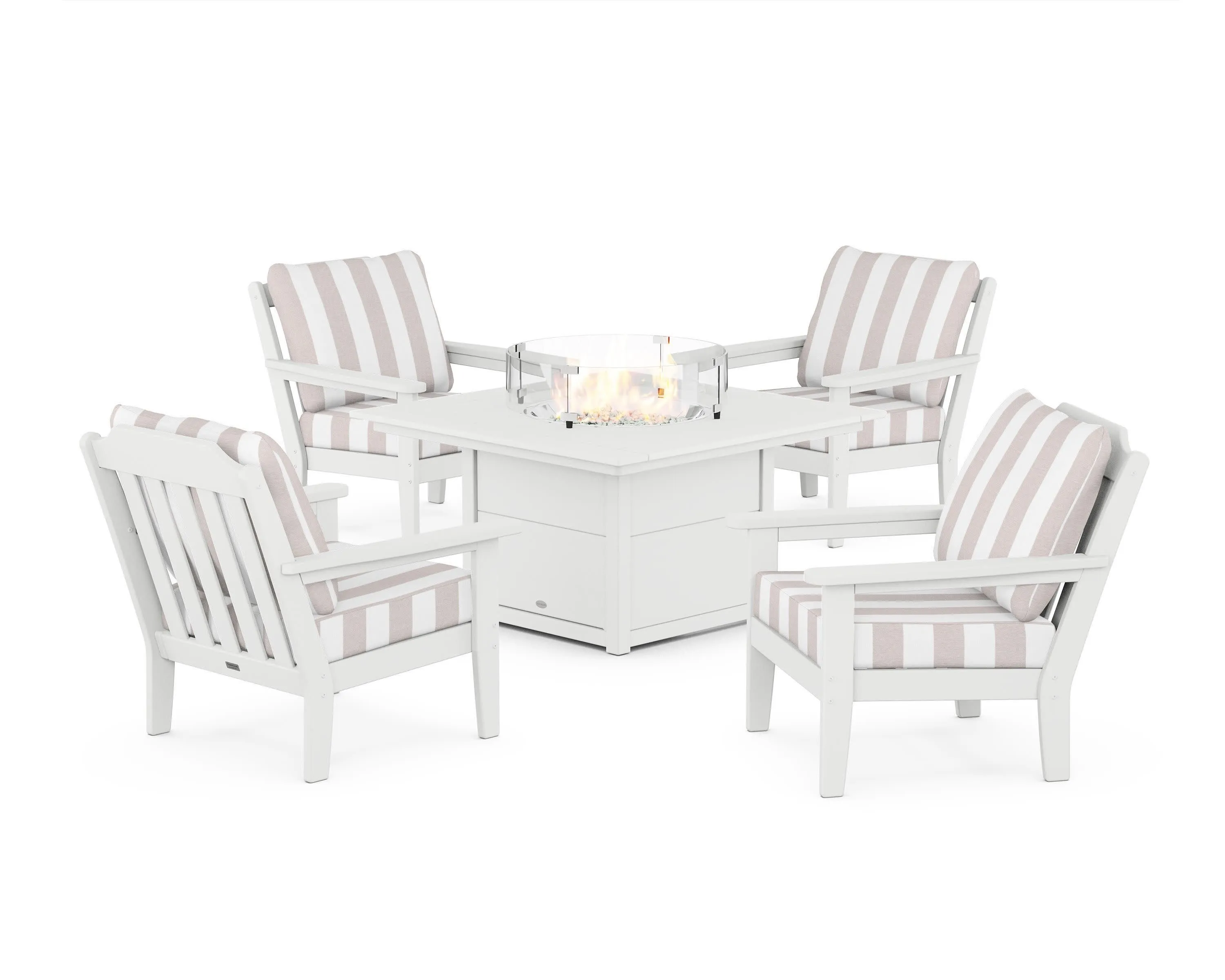 Cottage 5-Piece Deep Seating Set with Fire Pit Table