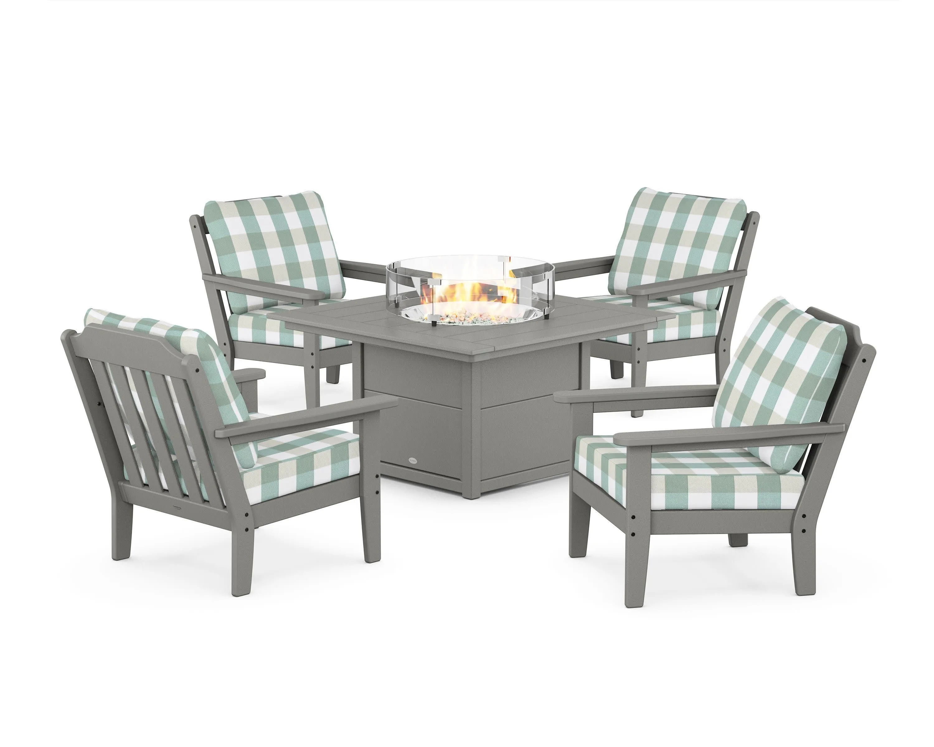Cottage 5-Piece Deep Seating Set with Fire Pit Table