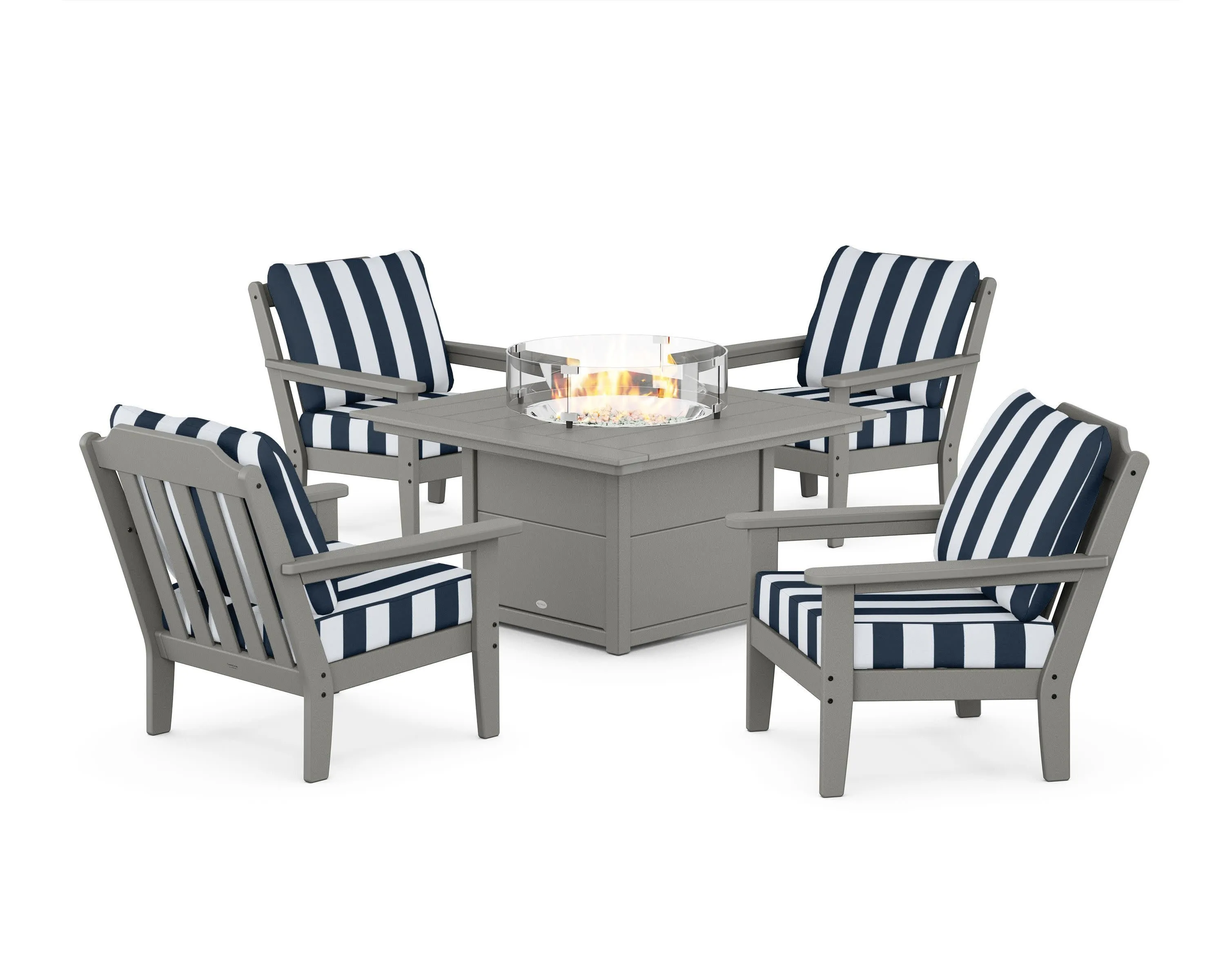 Cottage 5-Piece Deep Seating Set with Fire Pit Table