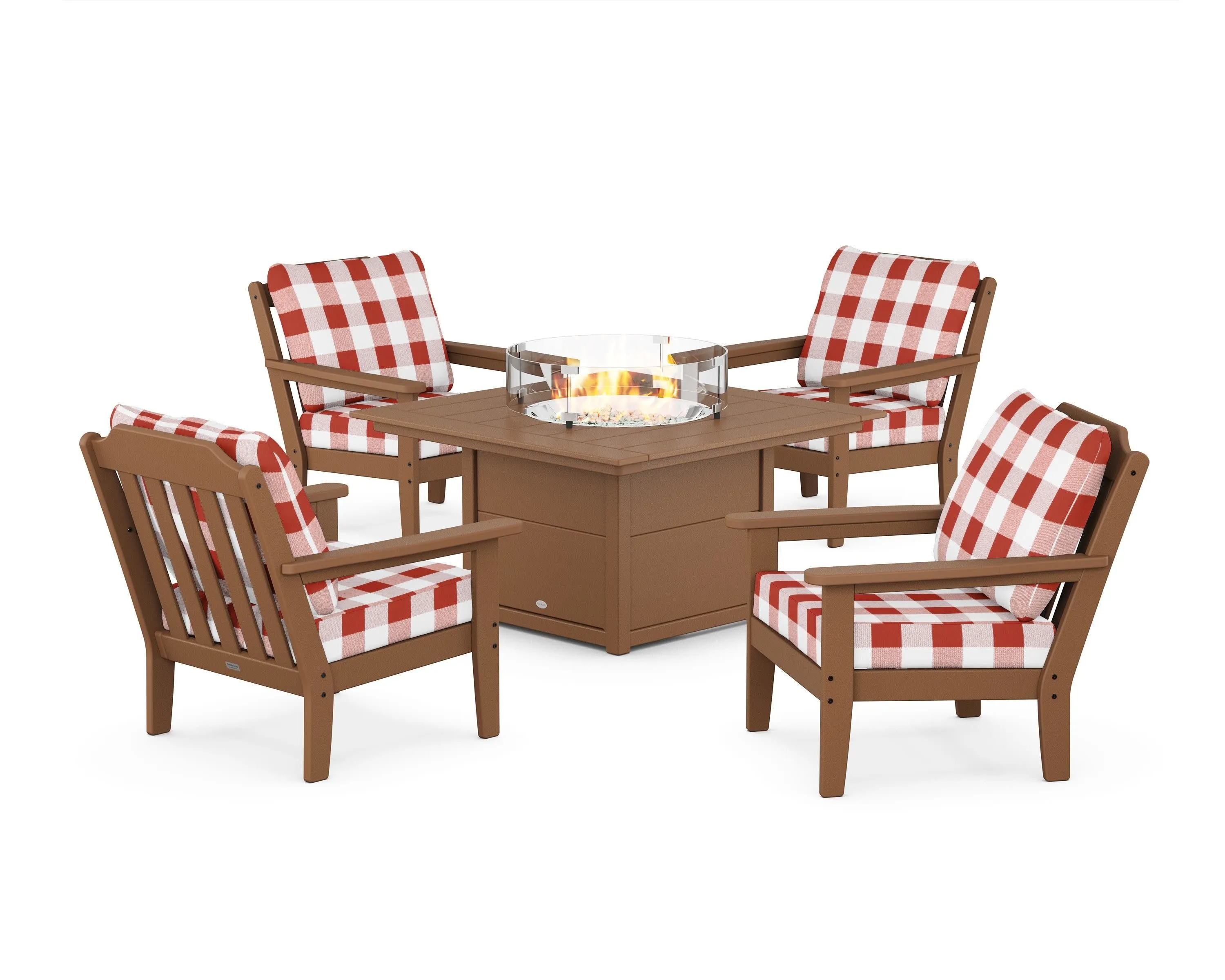 Cottage 5-Piece Deep Seating Set with Fire Pit Table