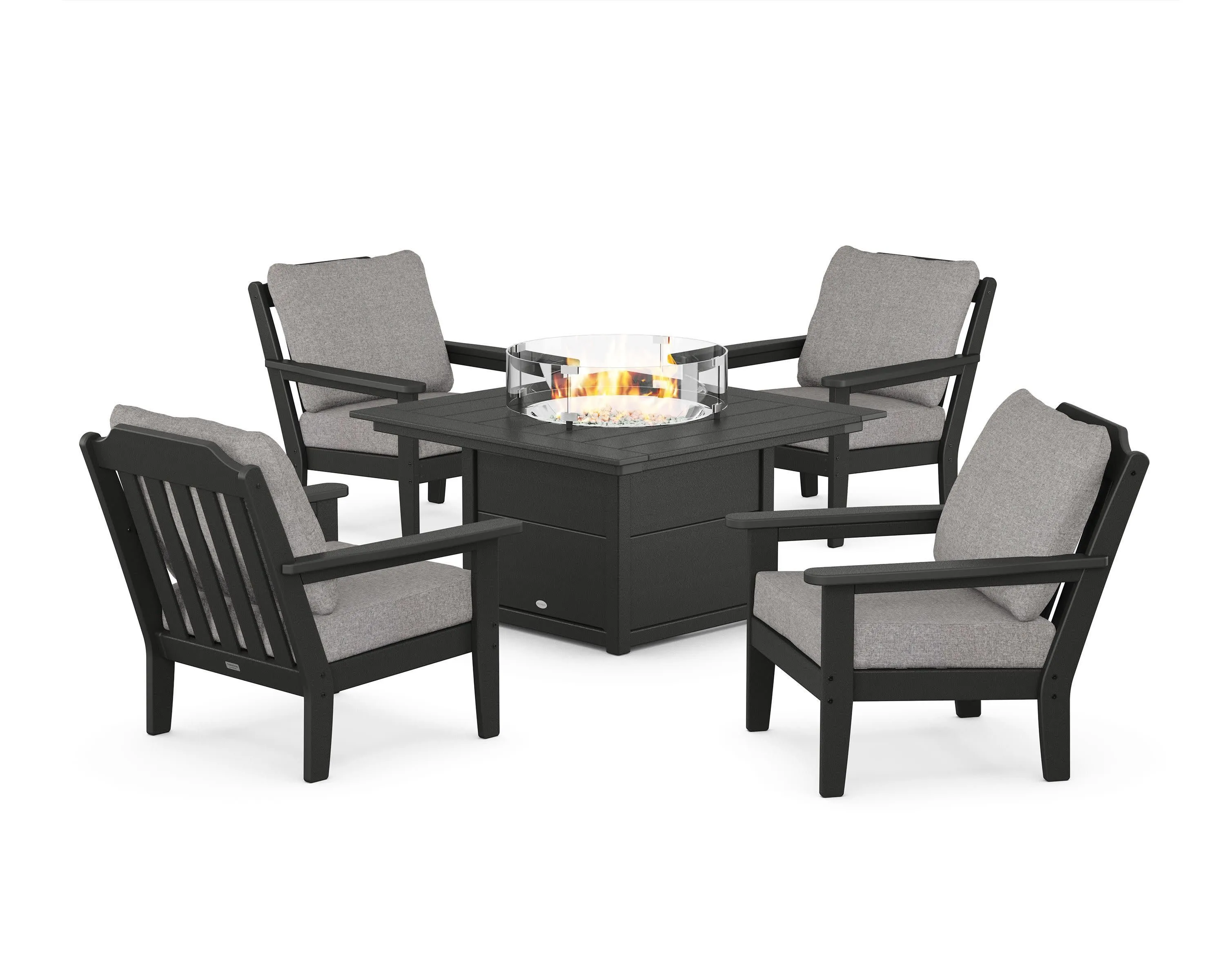 Cottage 5-Piece Deep Seating Set with Fire Pit Table