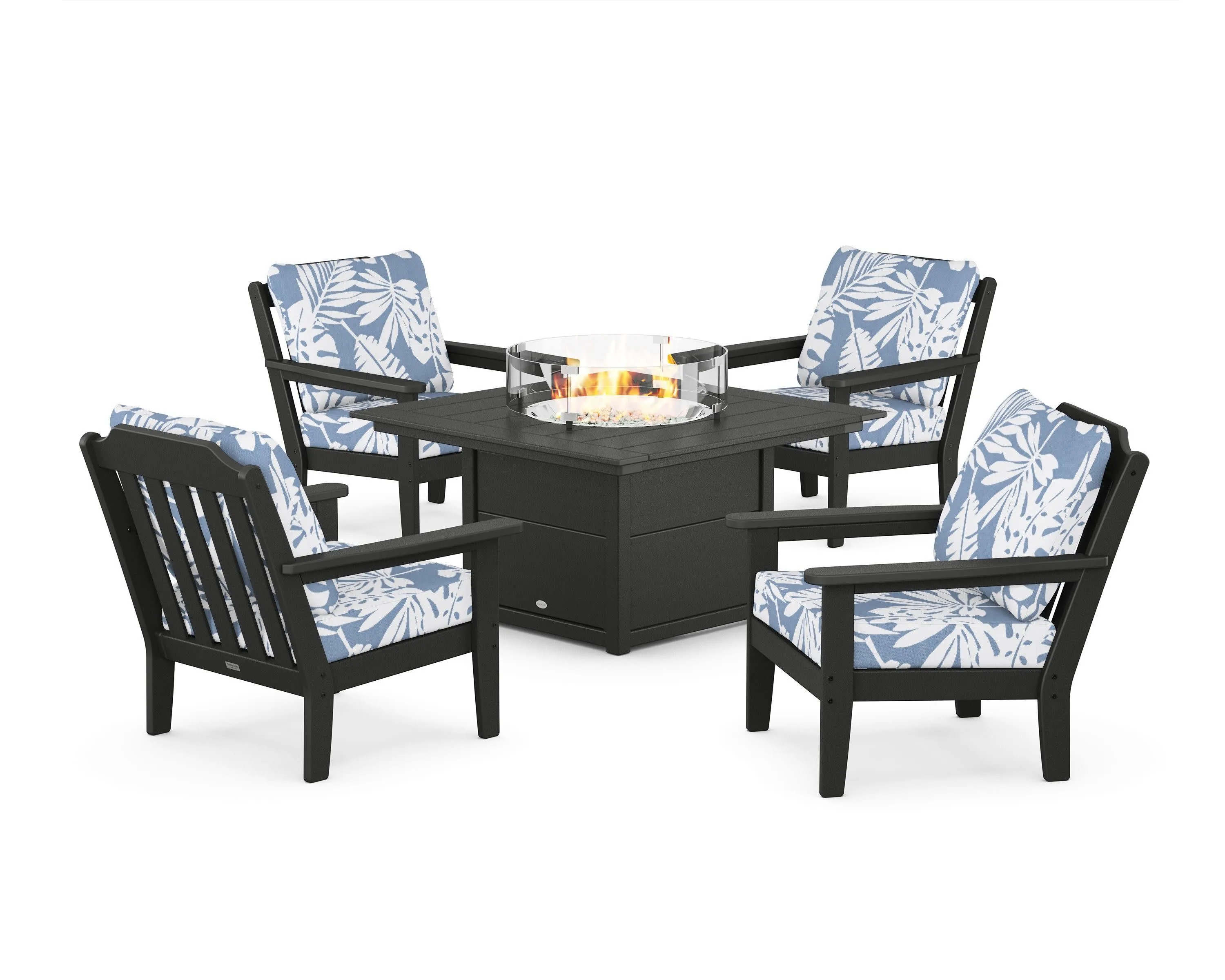 Cottage 5-Piece Deep Seating Set with Fire Pit Table