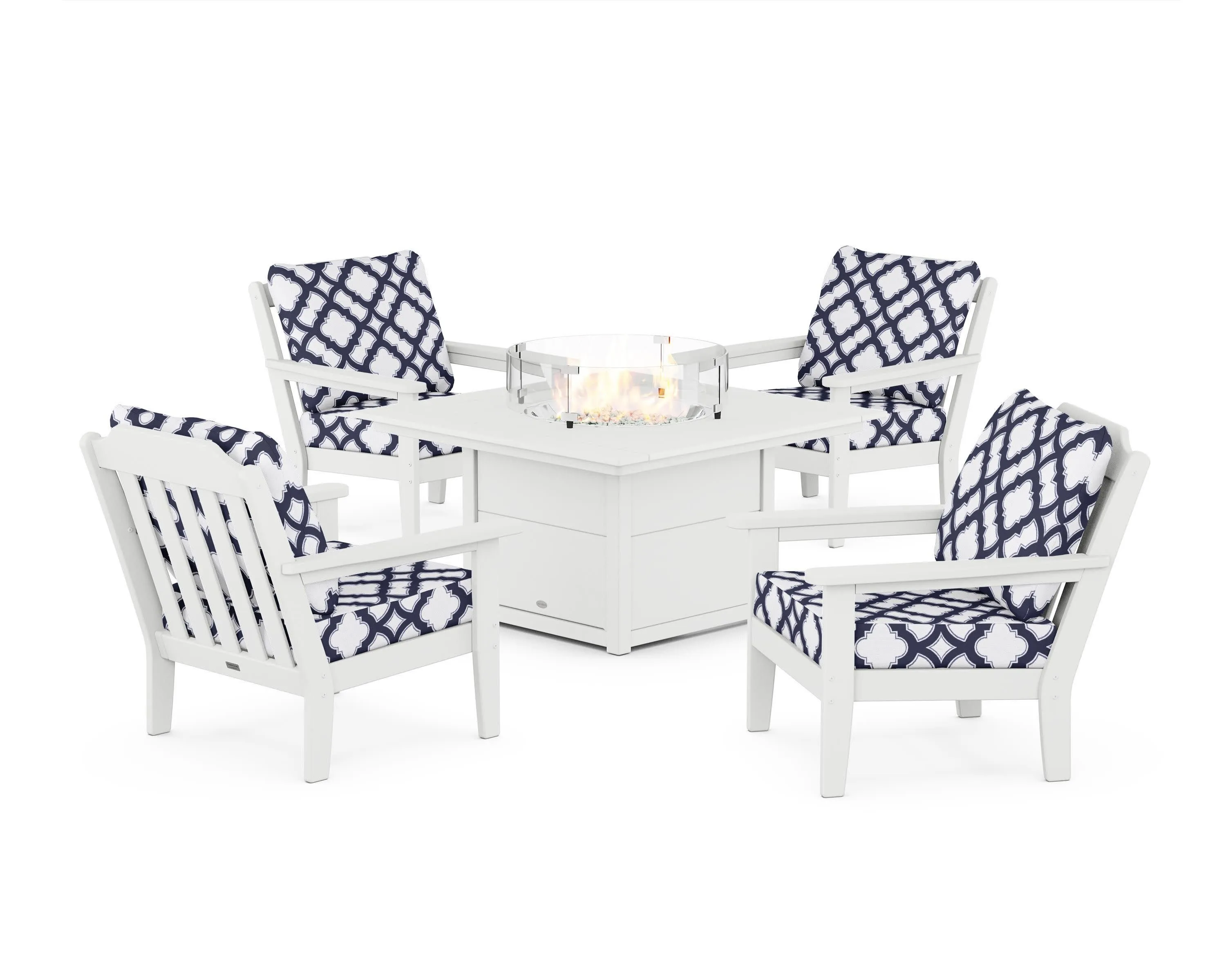 Cottage 5-Piece Deep Seating Set with Fire Pit Table