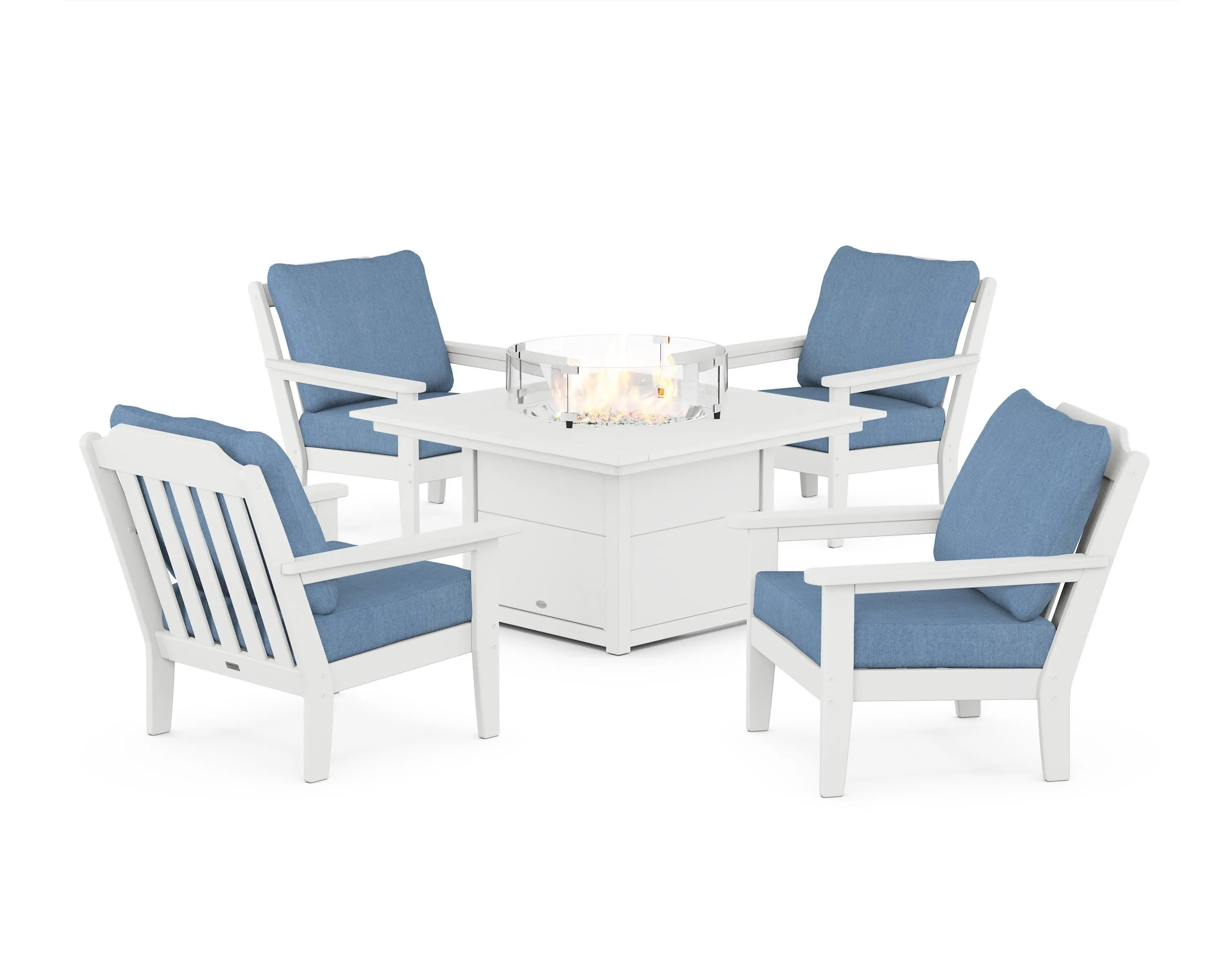 Cottage 5-Piece Deep Seating Set with Fire Pit Table