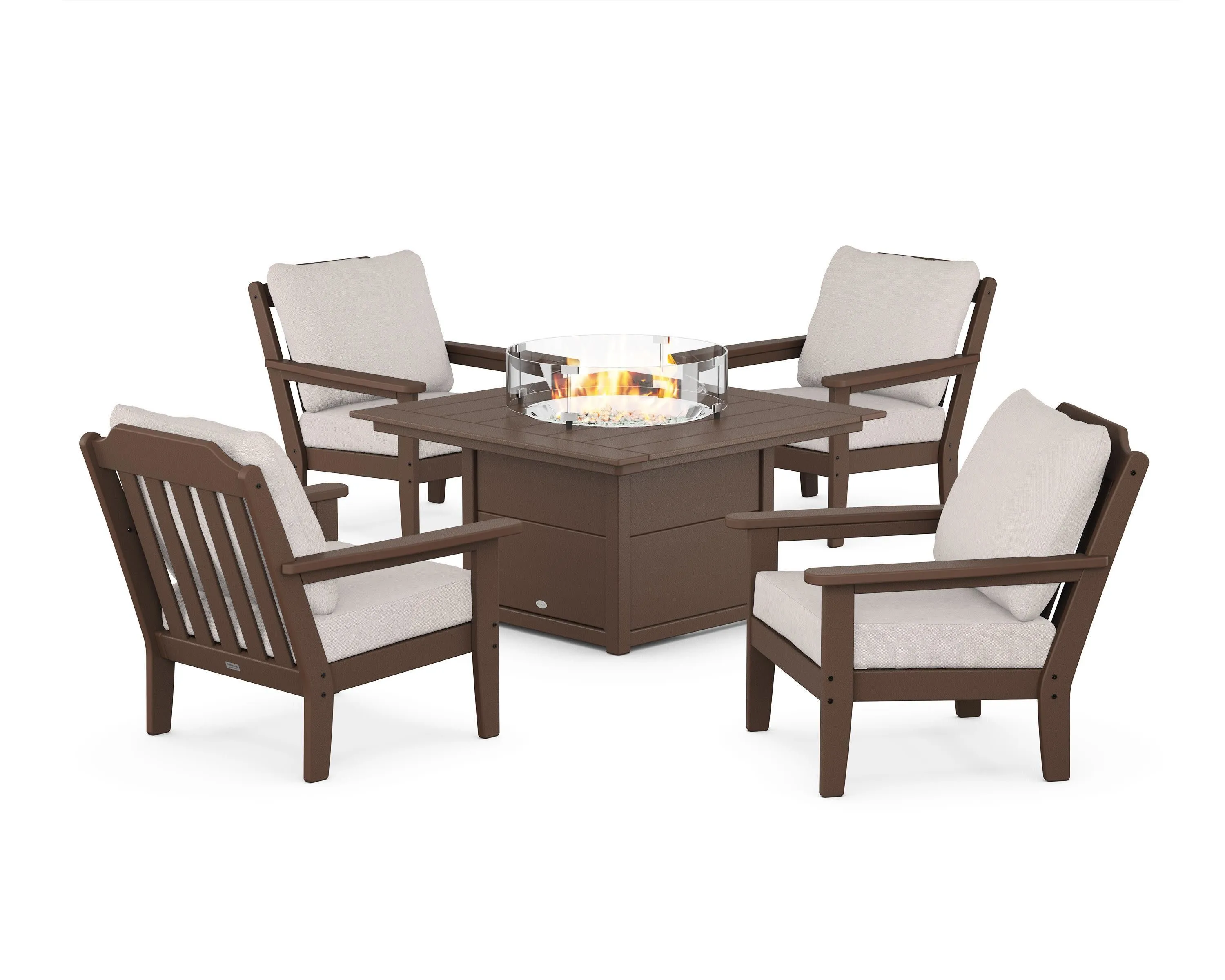 Cottage 5-Piece Deep Seating Set with Fire Pit Table