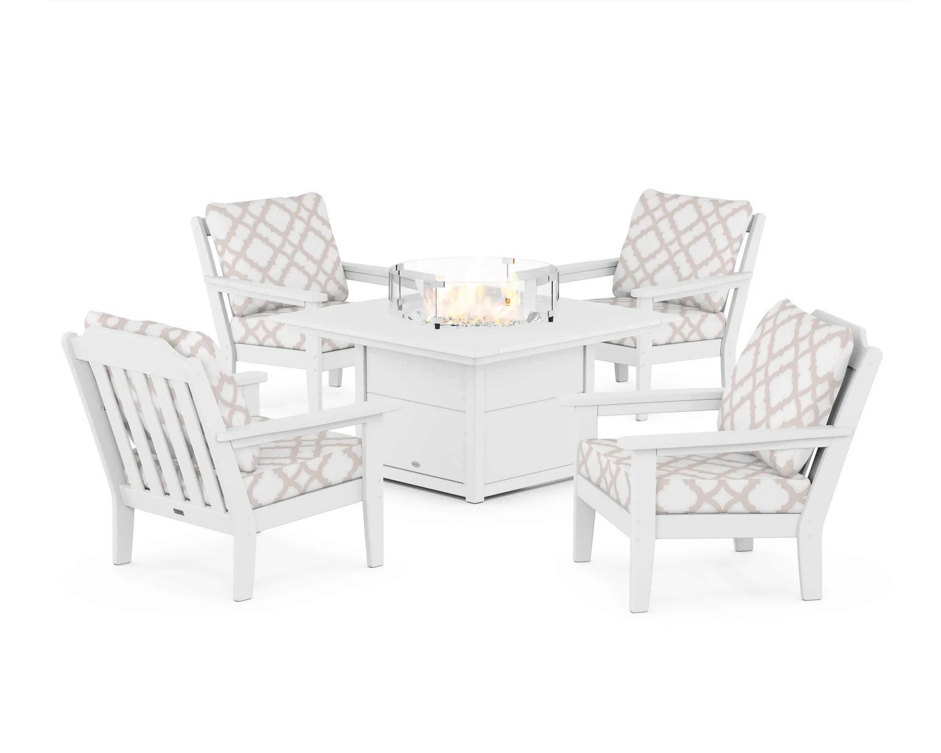 Cottage 5-Piece Deep Seating Set with Fire Pit Table