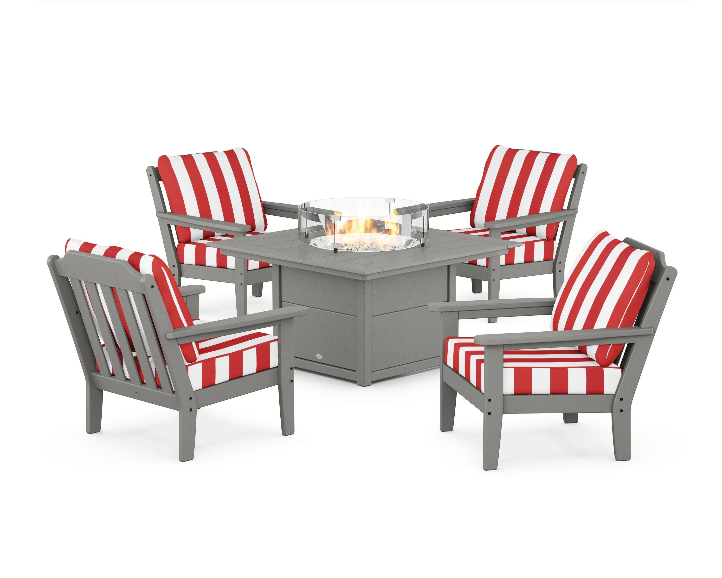 Cottage 5-Piece Deep Seating Set with Fire Pit Table