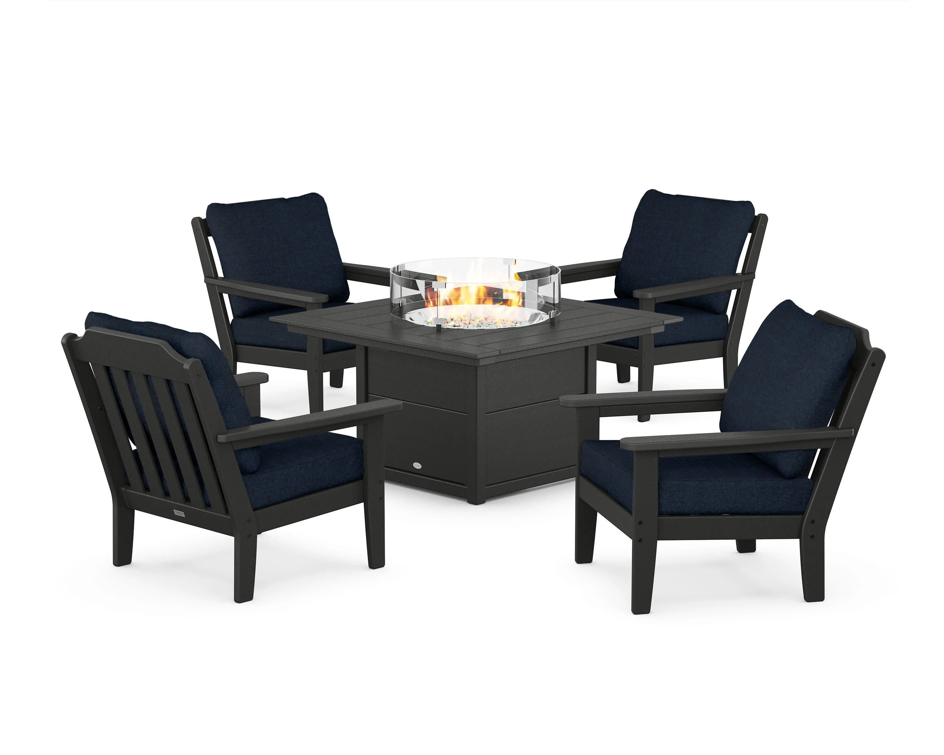 Cottage 5-Piece Deep Seating Set with Fire Pit Table