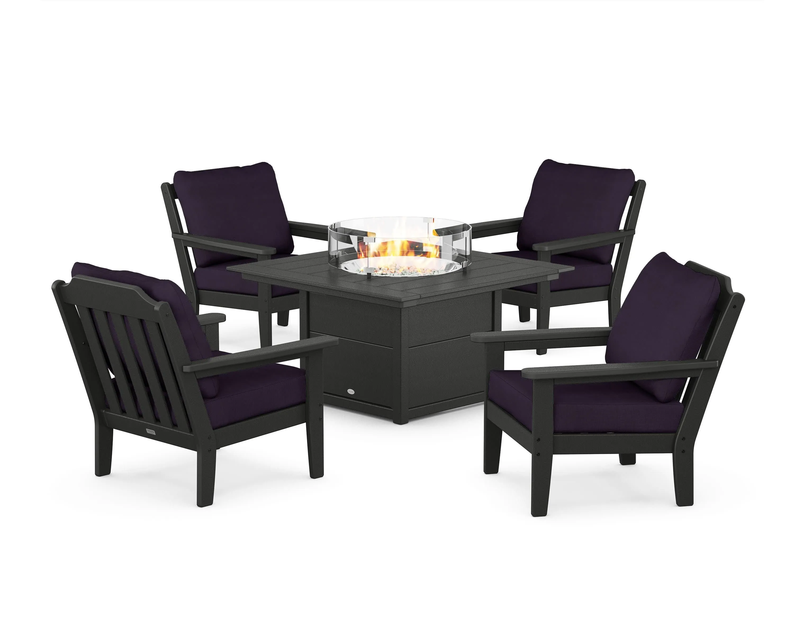 Cottage 5-Piece Deep Seating Set with Fire Pit Table