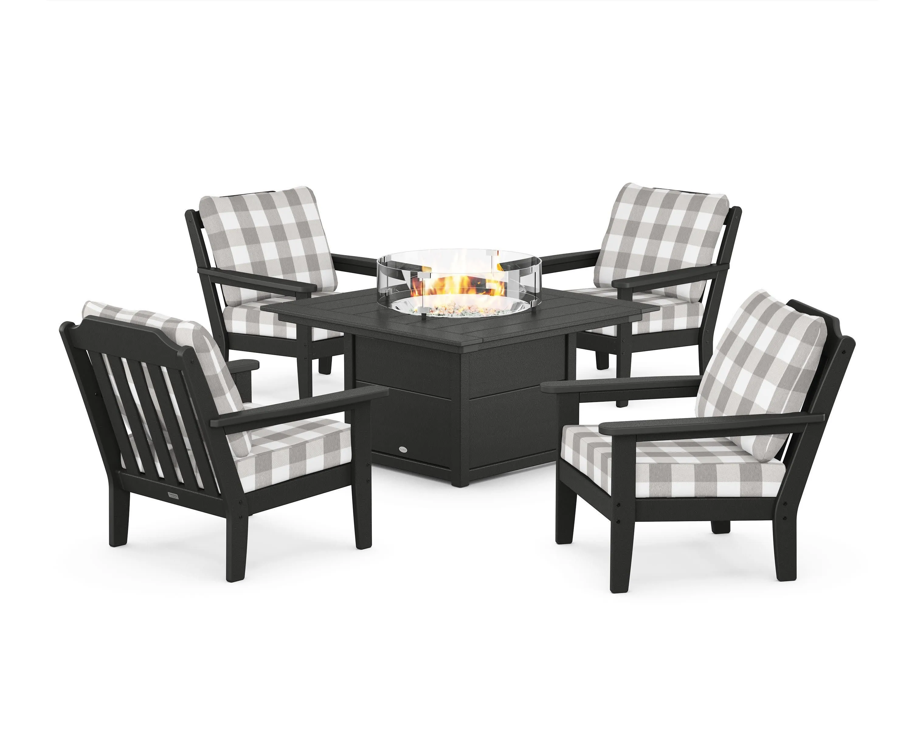 Cottage 5-Piece Deep Seating Set with Fire Pit Table