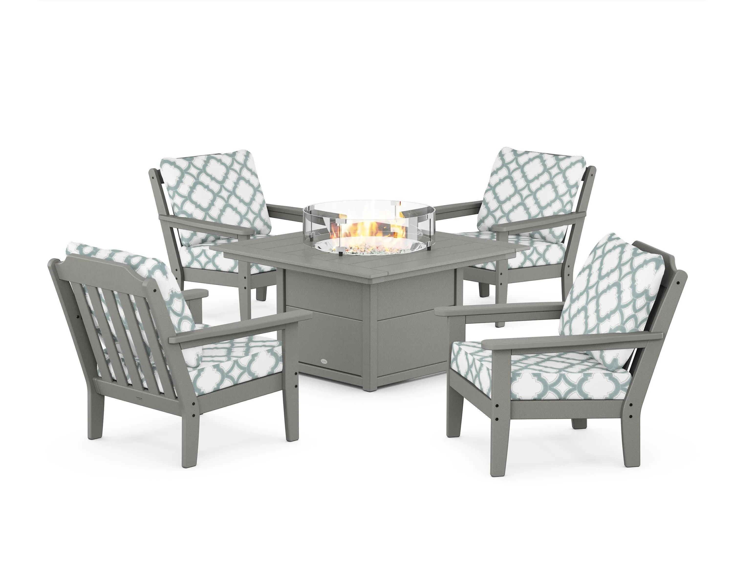 Cottage 5-Piece Deep Seating Set with Fire Pit Table