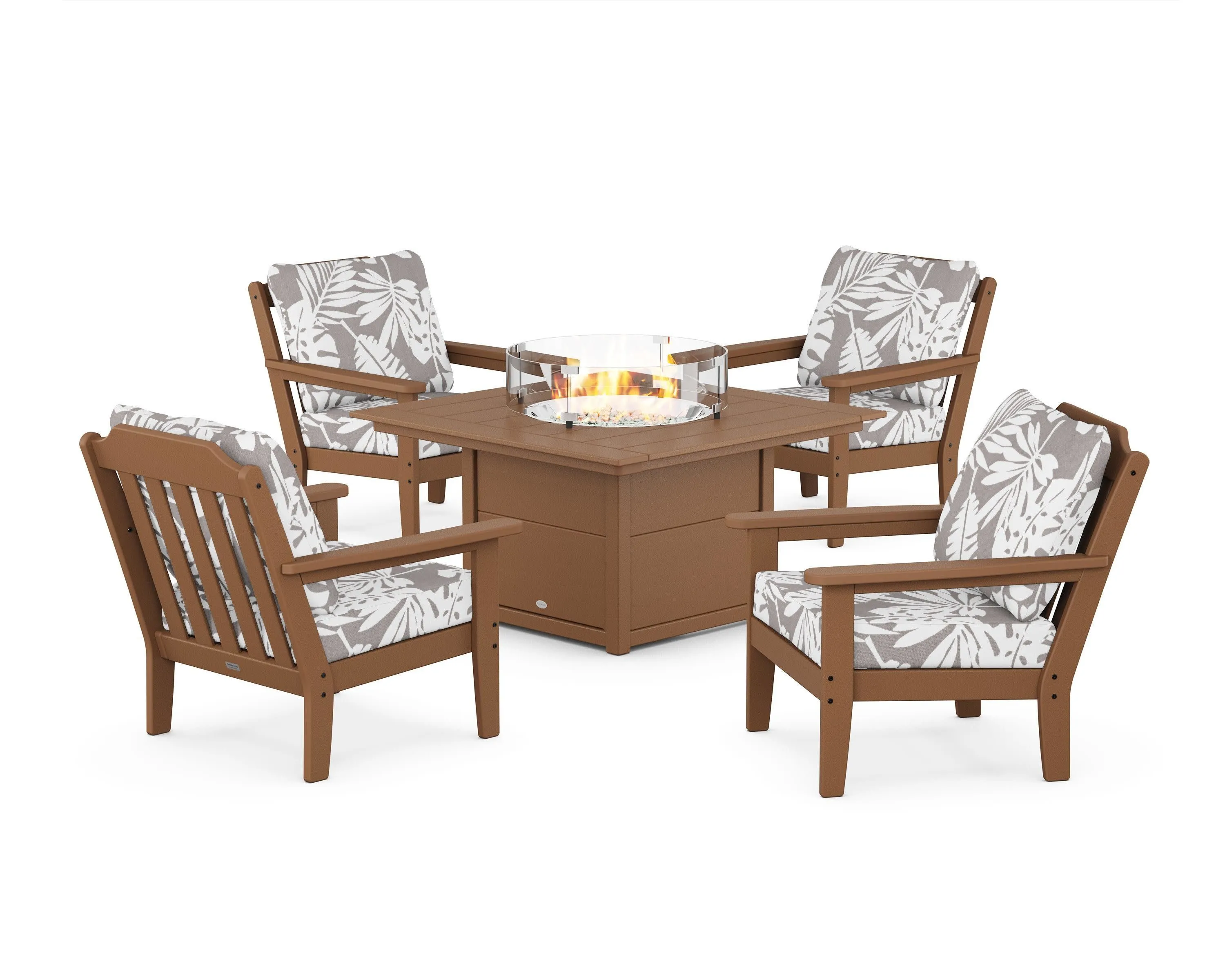 Cottage 5-Piece Deep Seating Set with Fire Pit Table