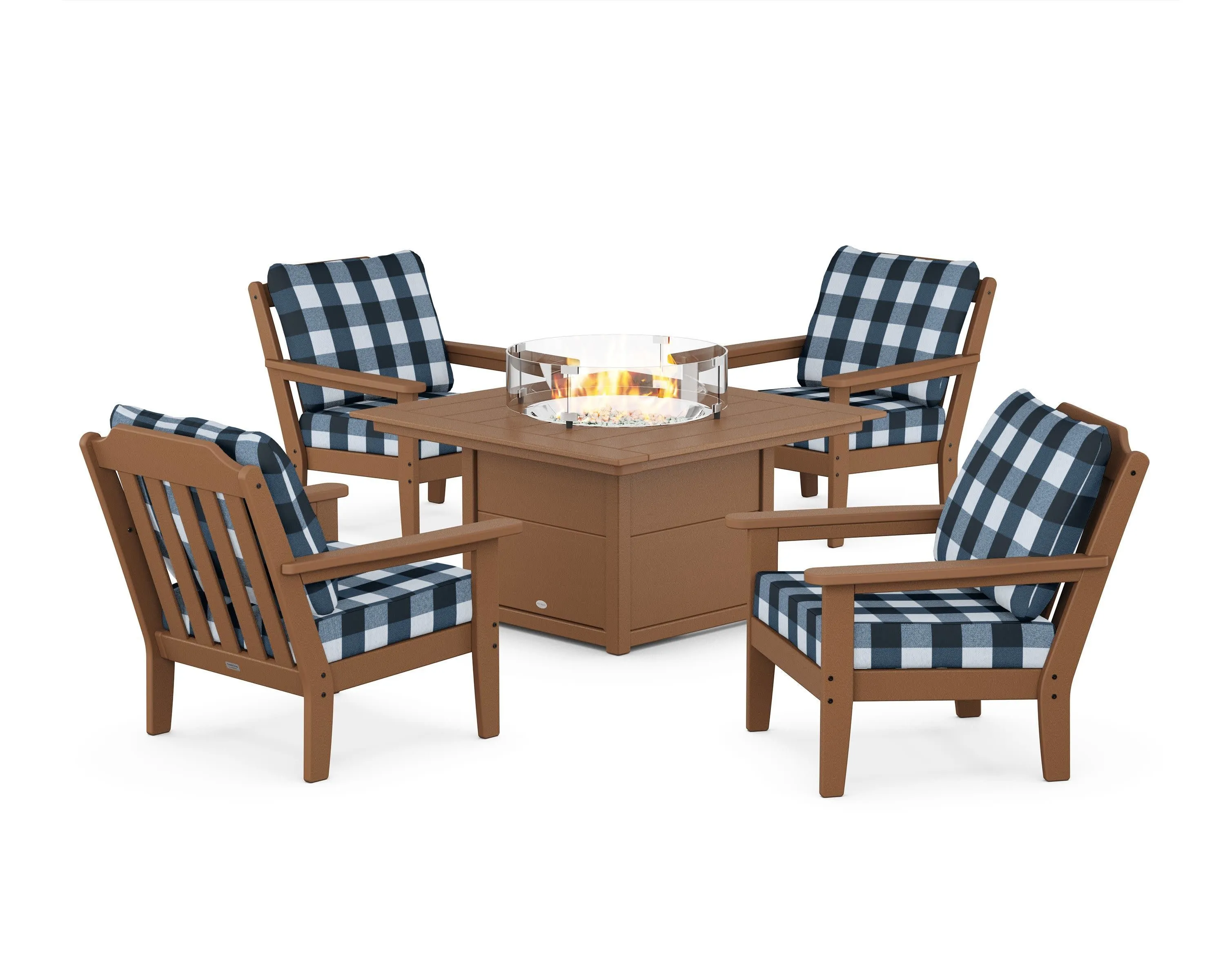 Cottage 5-Piece Deep Seating Set with Fire Pit Table