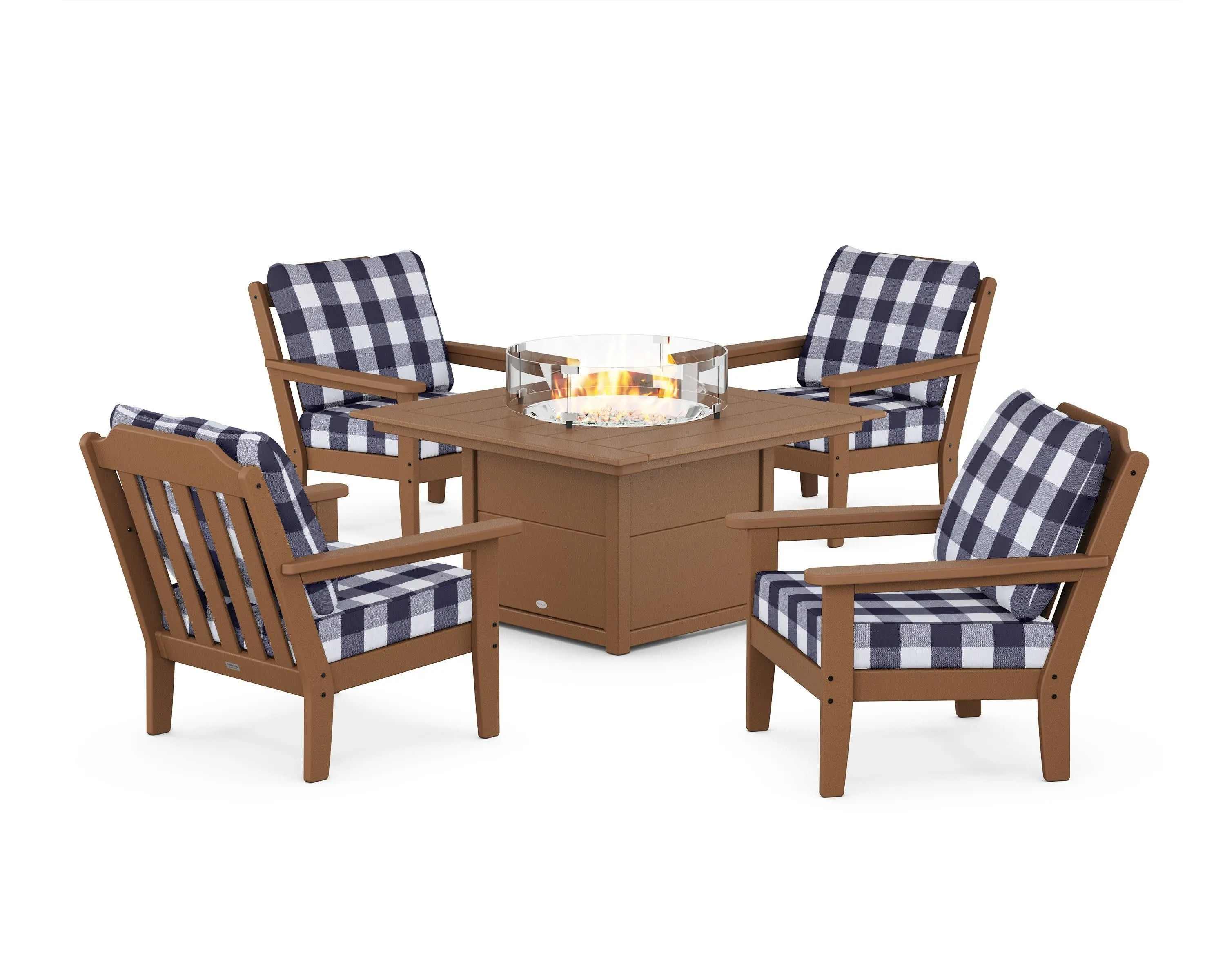 Cottage 5-Piece Deep Seating Set with Fire Pit Table