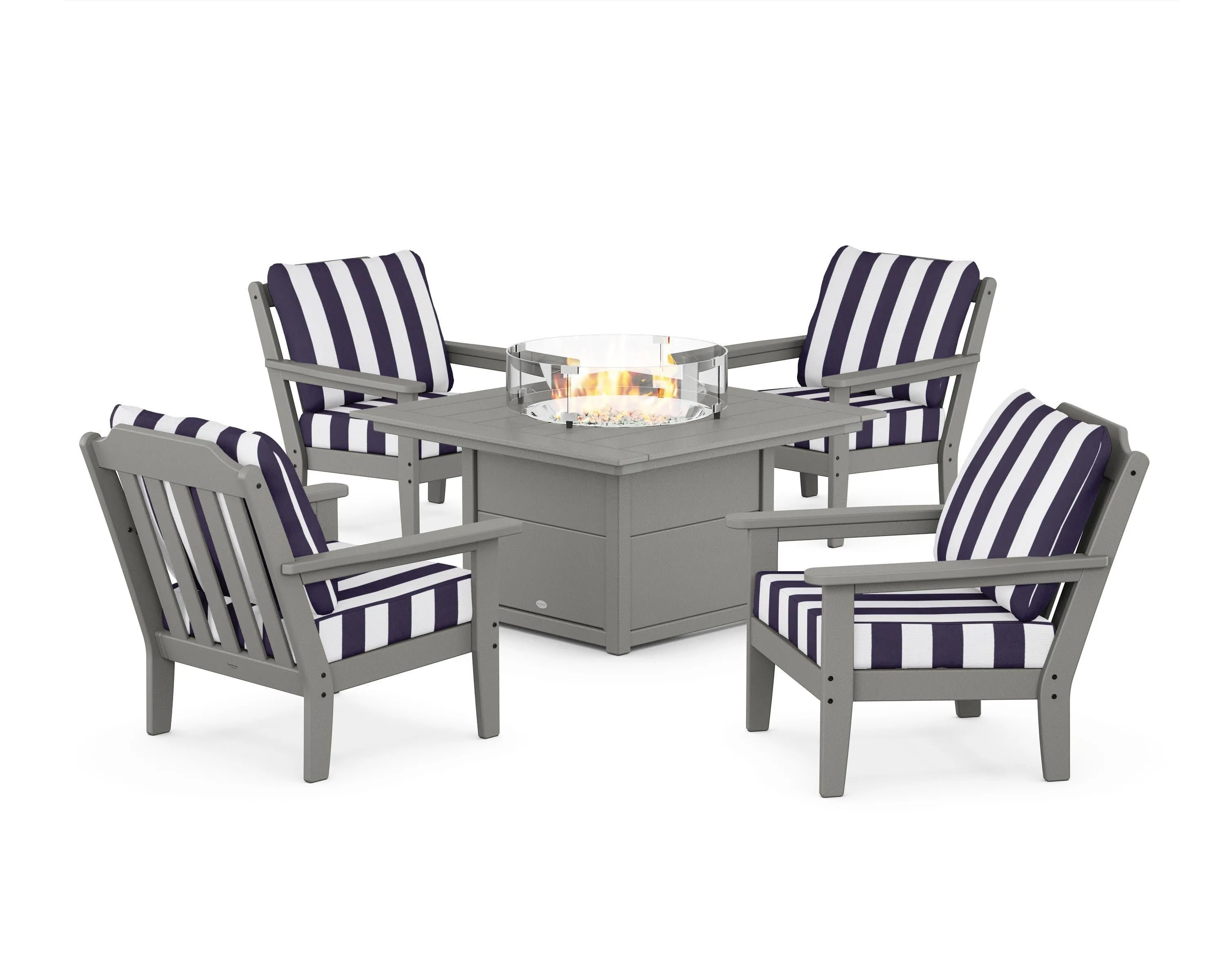 Cottage 5-Piece Deep Seating Set with Fire Pit Table