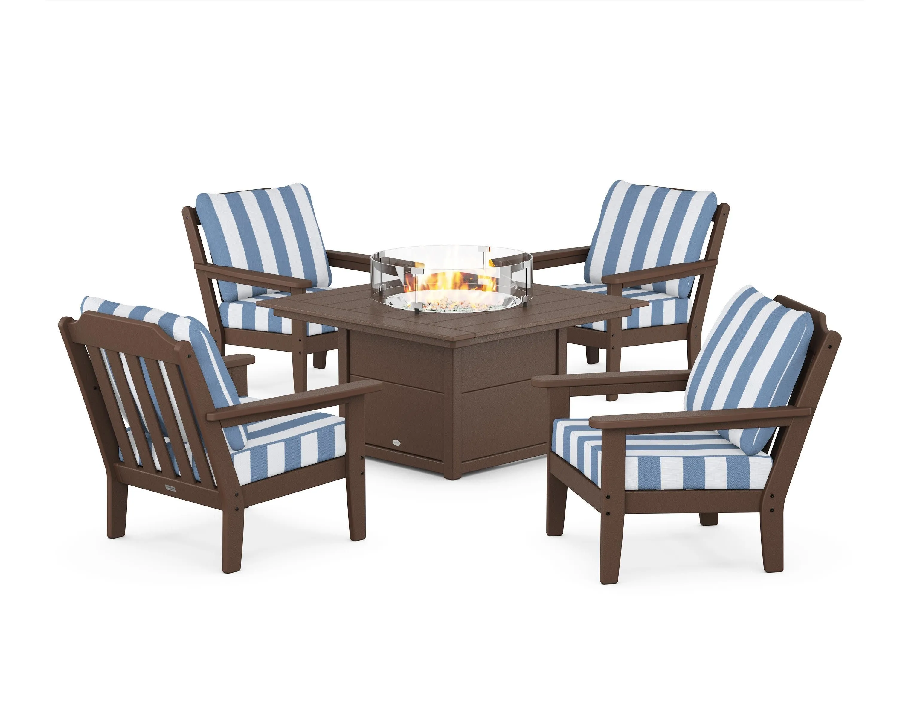 Cottage 5-Piece Deep Seating Set with Fire Pit Table