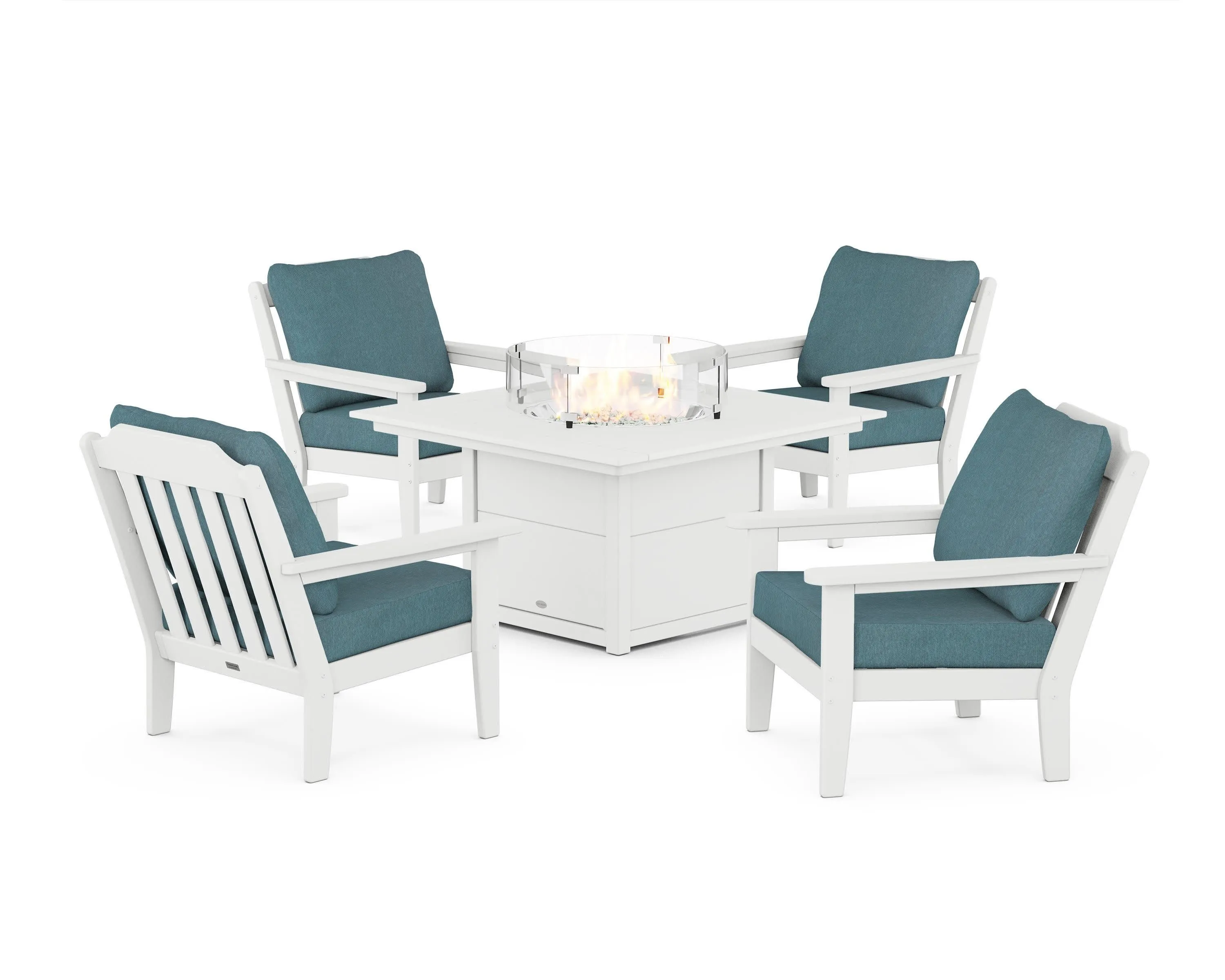 Cottage 5-Piece Deep Seating Set with Fire Pit Table