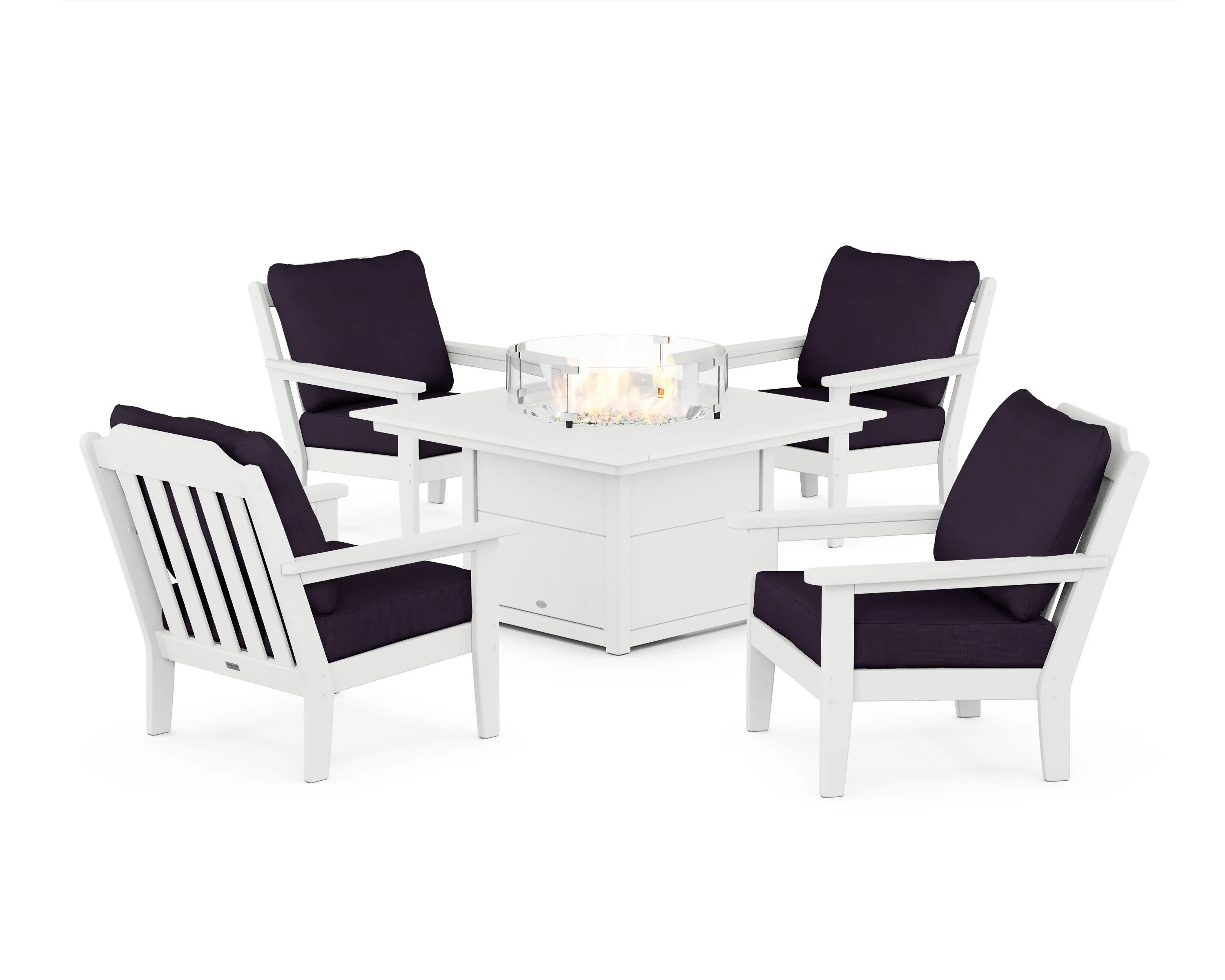 Cottage 5-Piece Deep Seating Set with Fire Pit Table