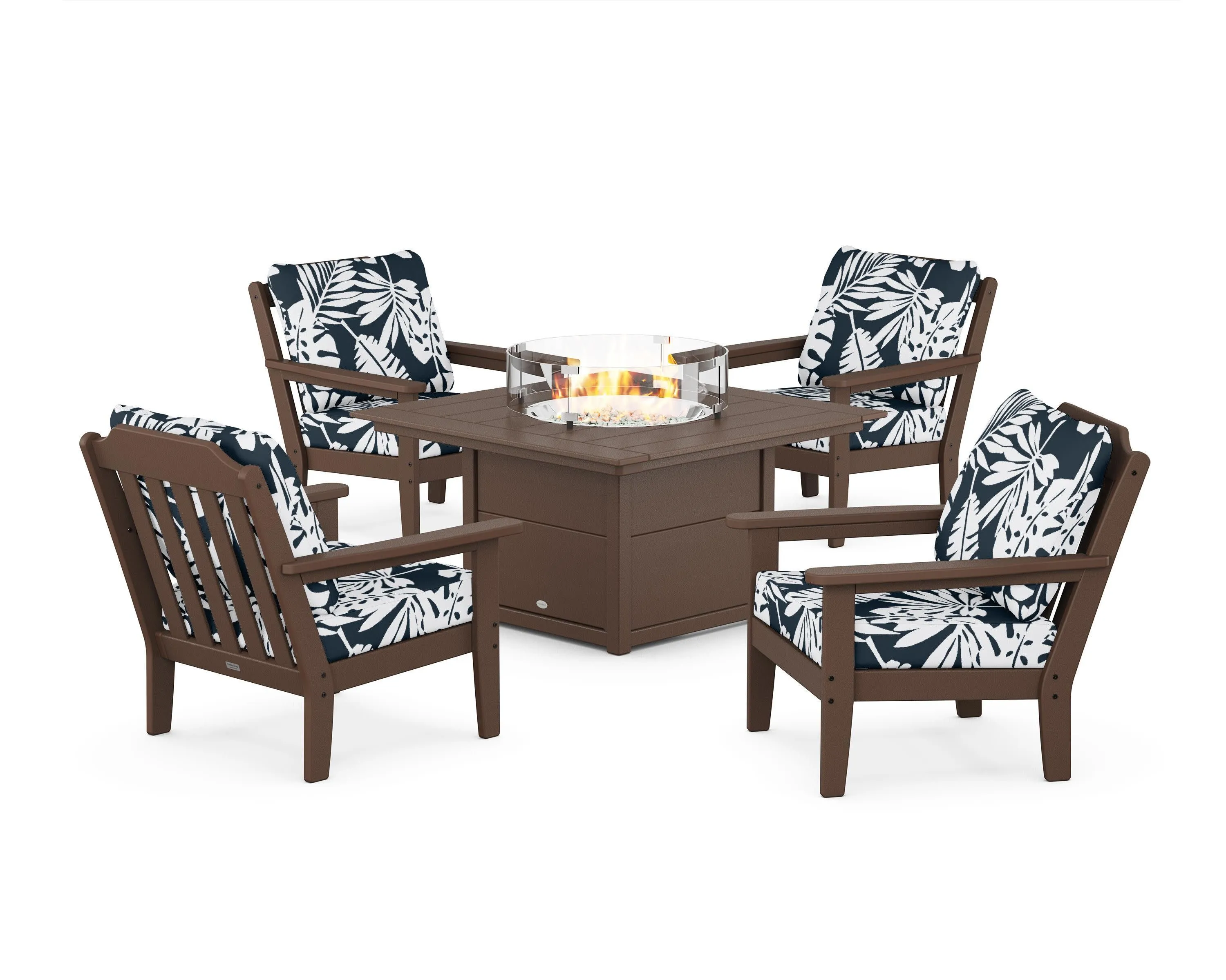 Cottage 5-Piece Deep Seating Set with Fire Pit Table