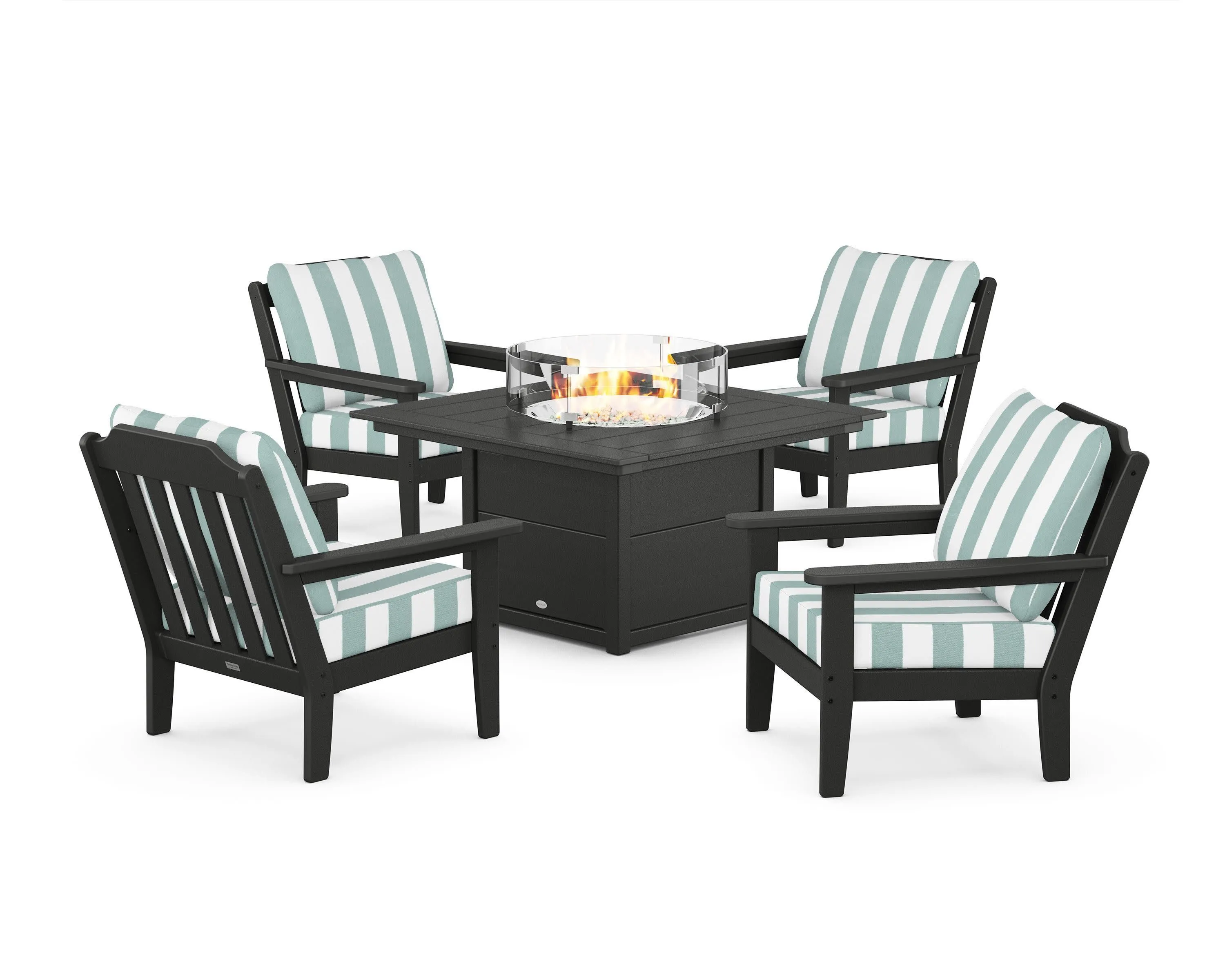 Cottage 5-Piece Deep Seating Set with Fire Pit Table