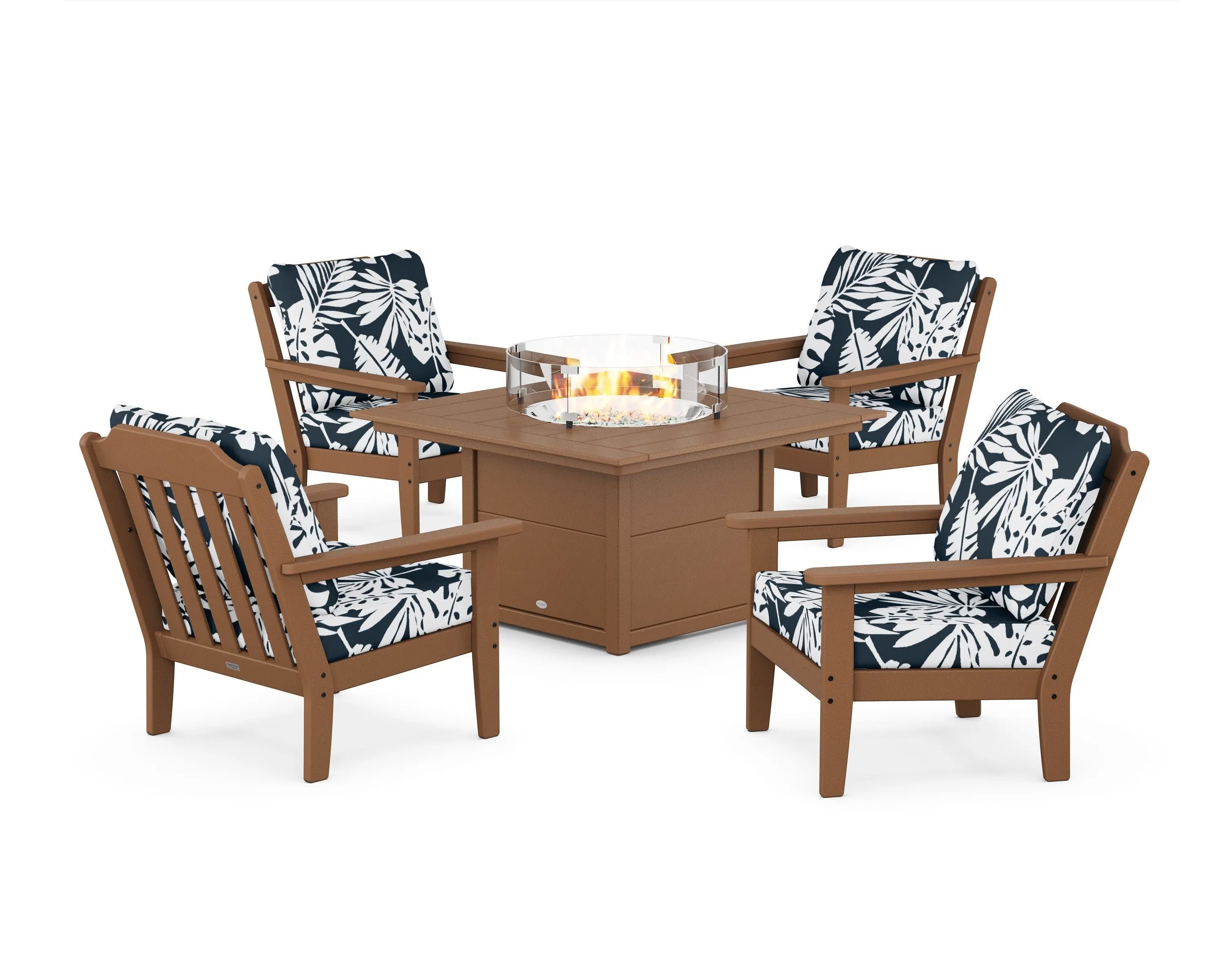 Cottage 5-Piece Deep Seating Set with Fire Pit Table