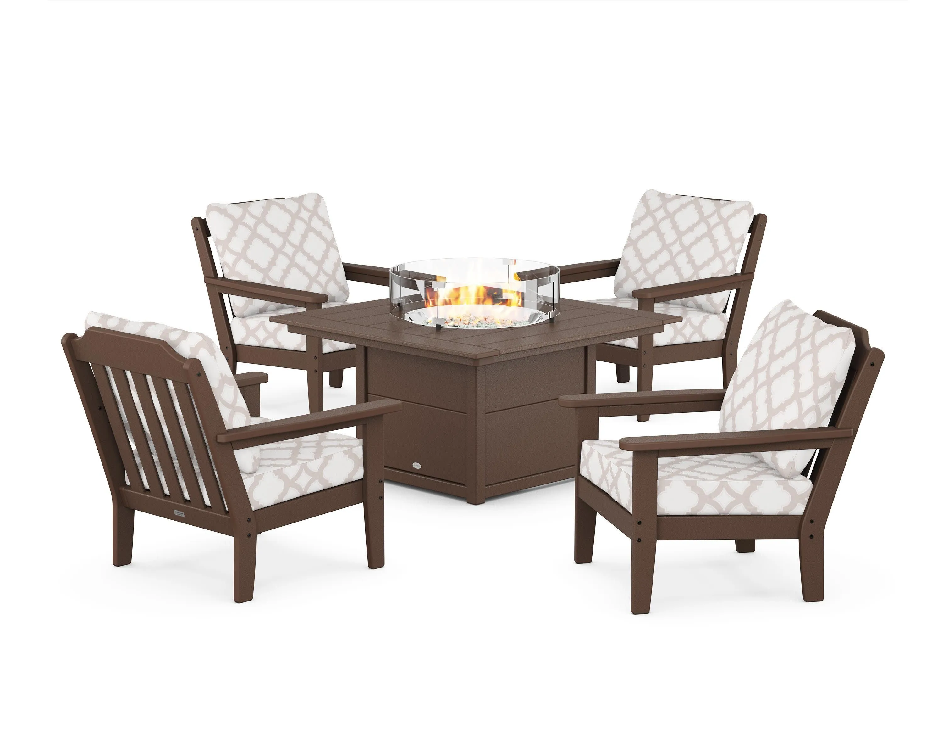 Cottage 5-Piece Deep Seating Set with Fire Pit Table