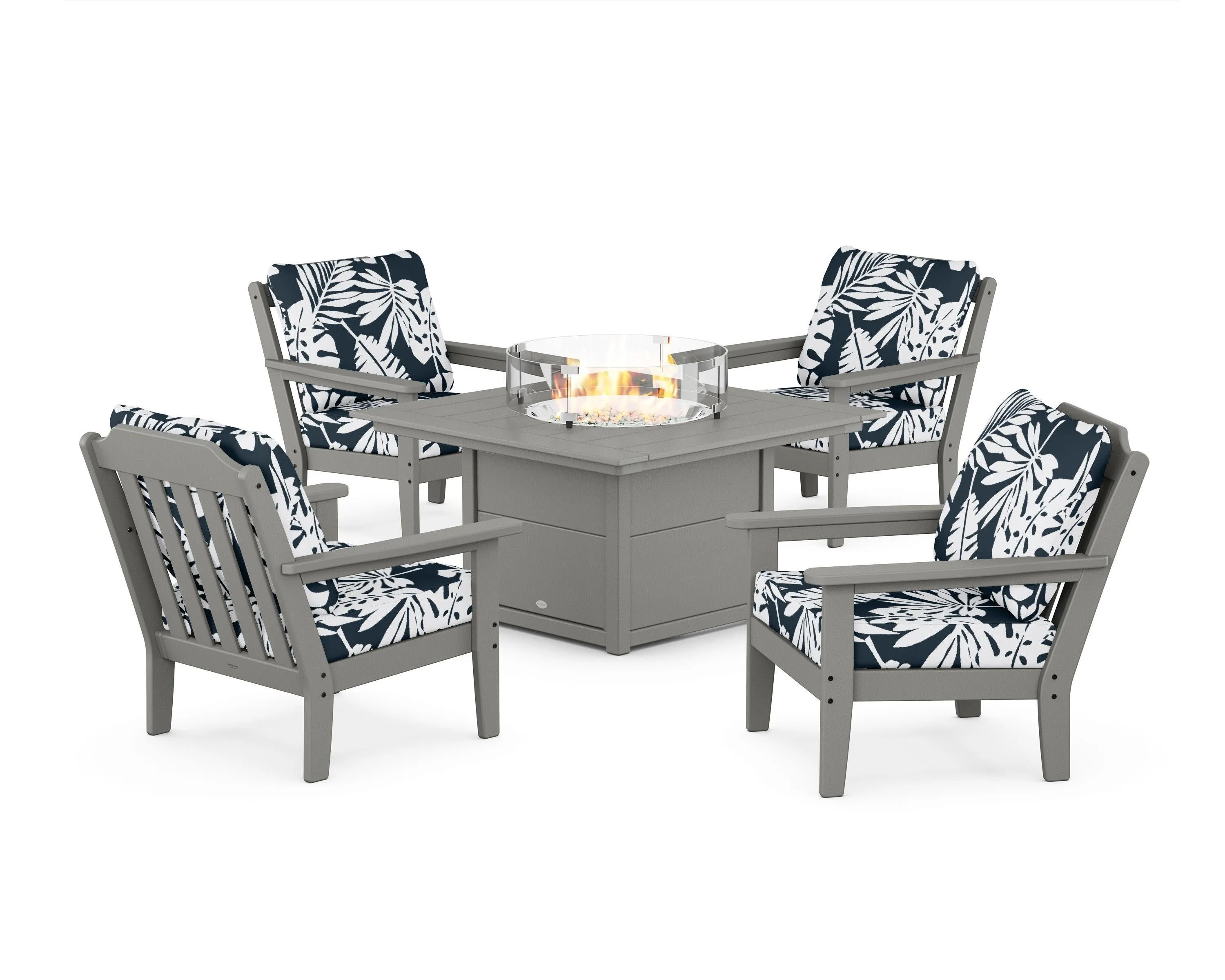 Cottage 5-Piece Deep Seating Set with Fire Pit Table