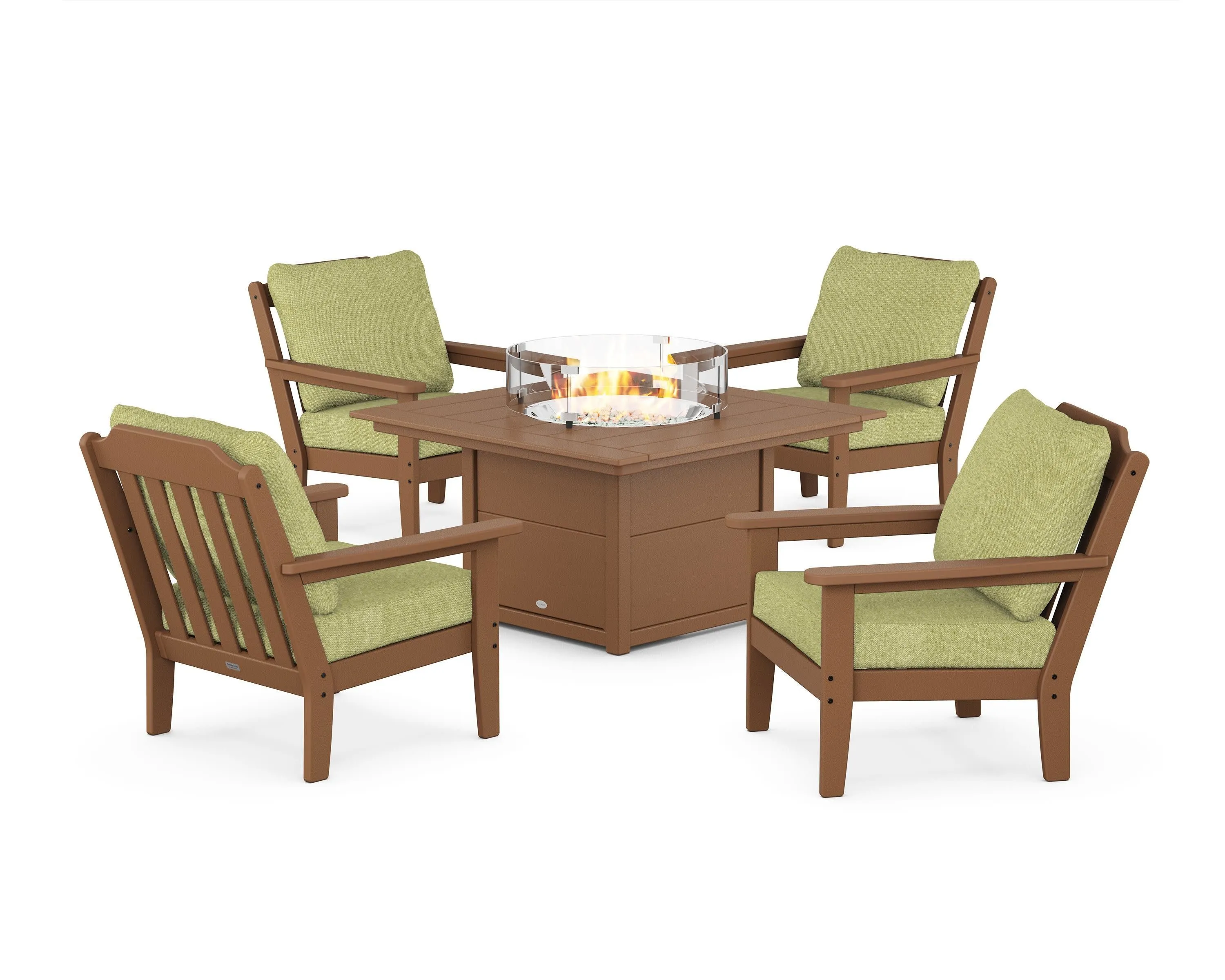 Cottage 5-Piece Deep Seating Set with Fire Pit Table
