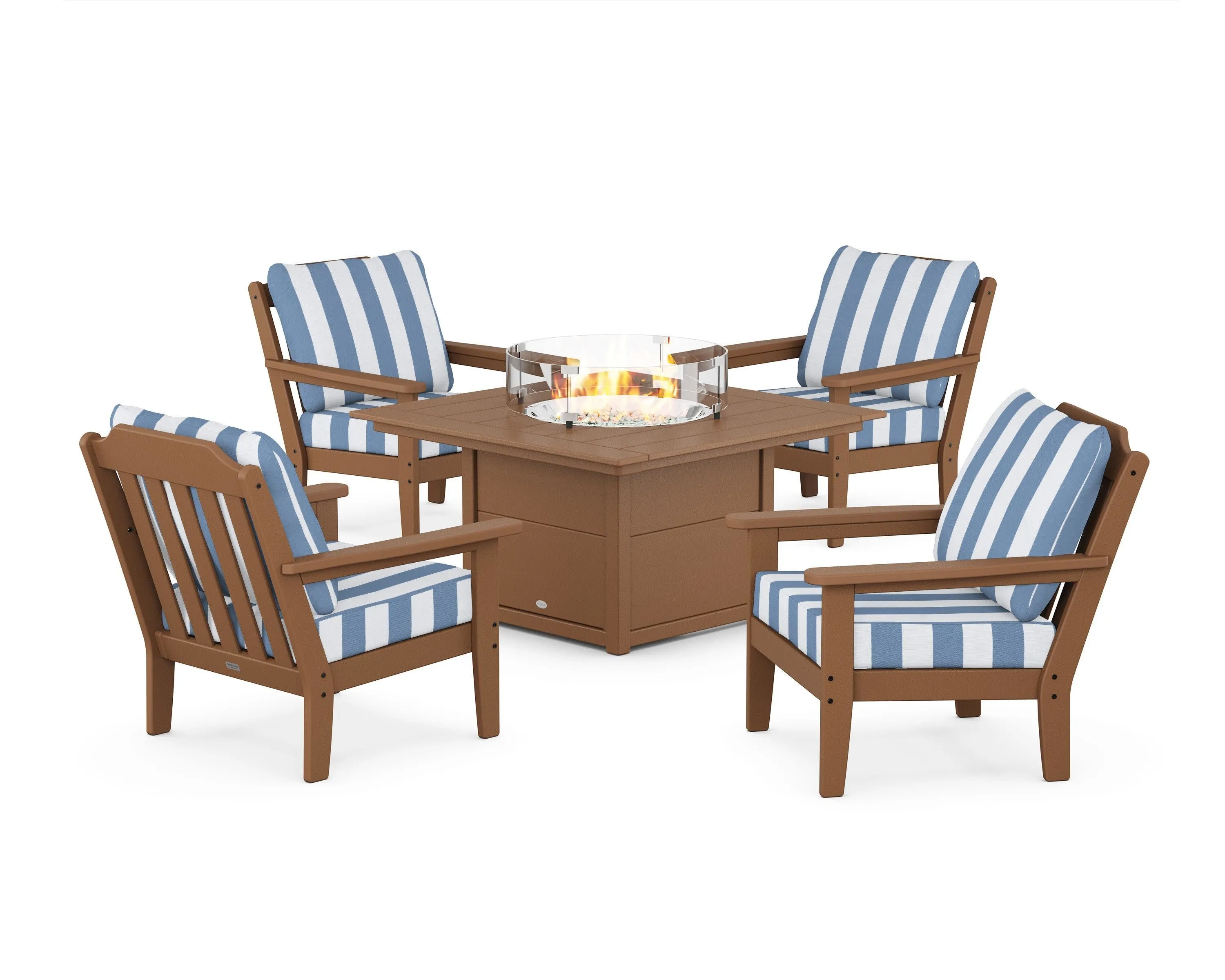 Cottage 5-Piece Deep Seating Set with Fire Pit Table