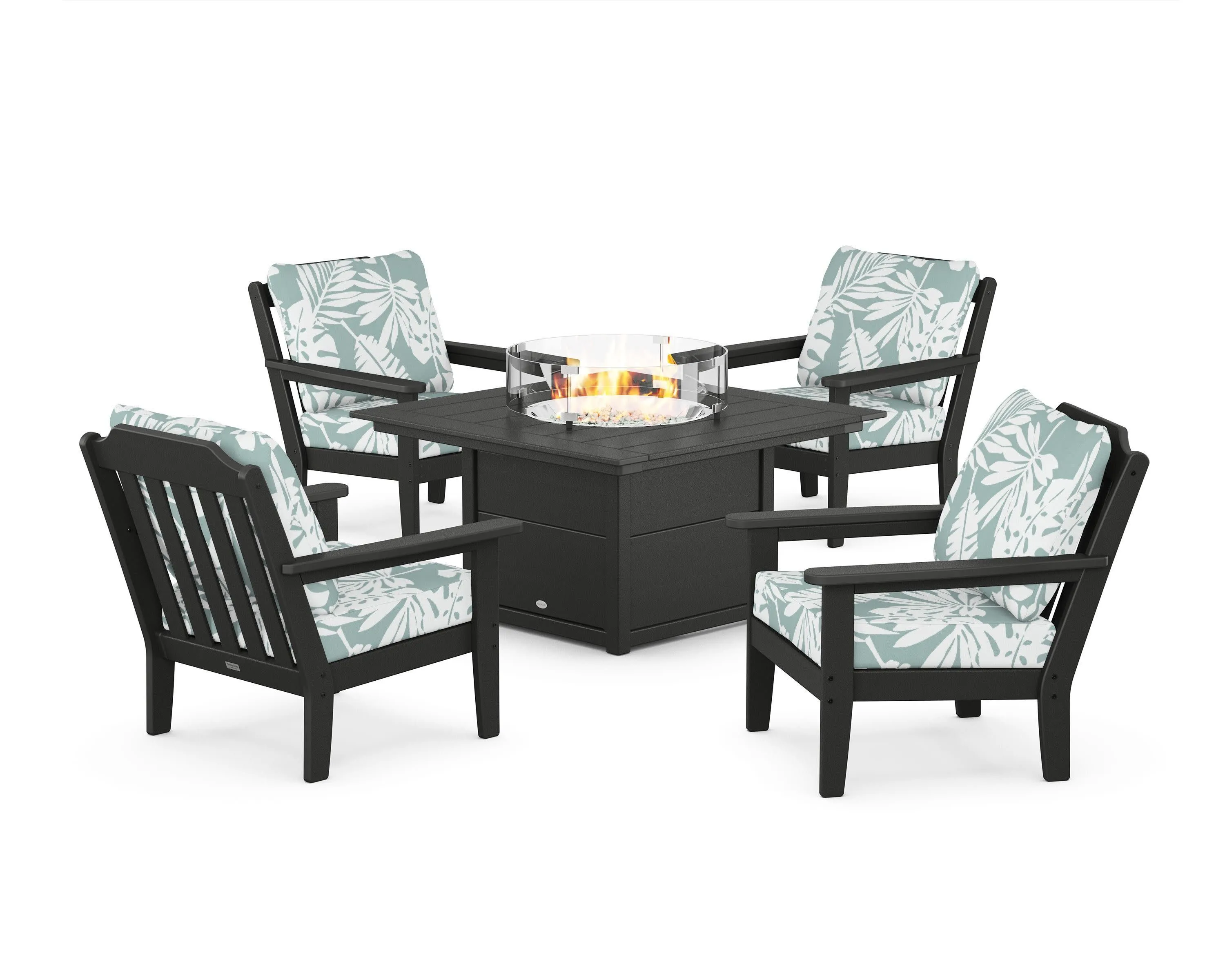 Cottage 5-Piece Deep Seating Set with Fire Pit Table
