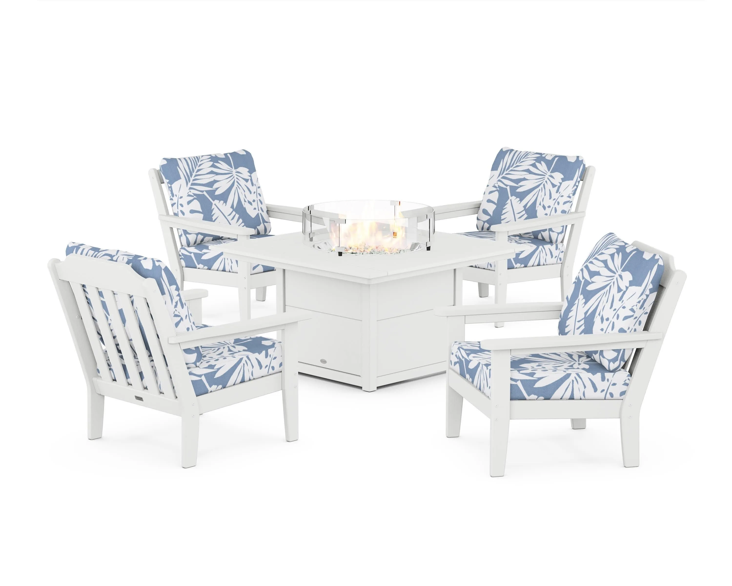 Cottage 5-Piece Deep Seating Set with Fire Pit Table