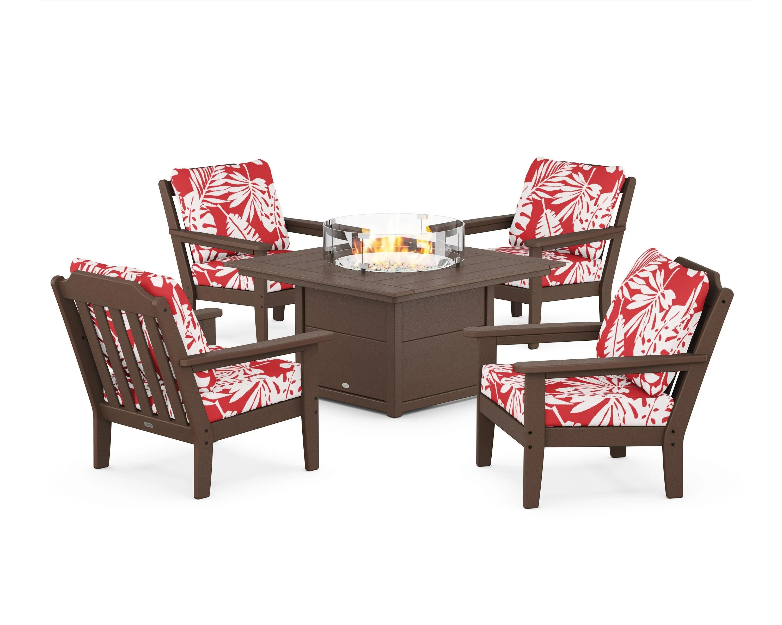 Cottage 5-Piece Deep Seating Set with Fire Pit Table