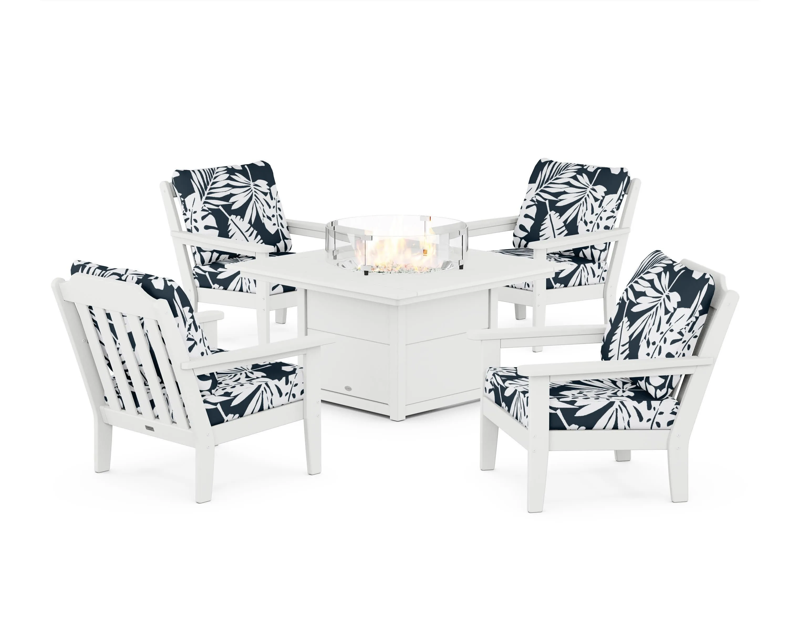Cottage 5-Piece Deep Seating Set with Fire Pit Table