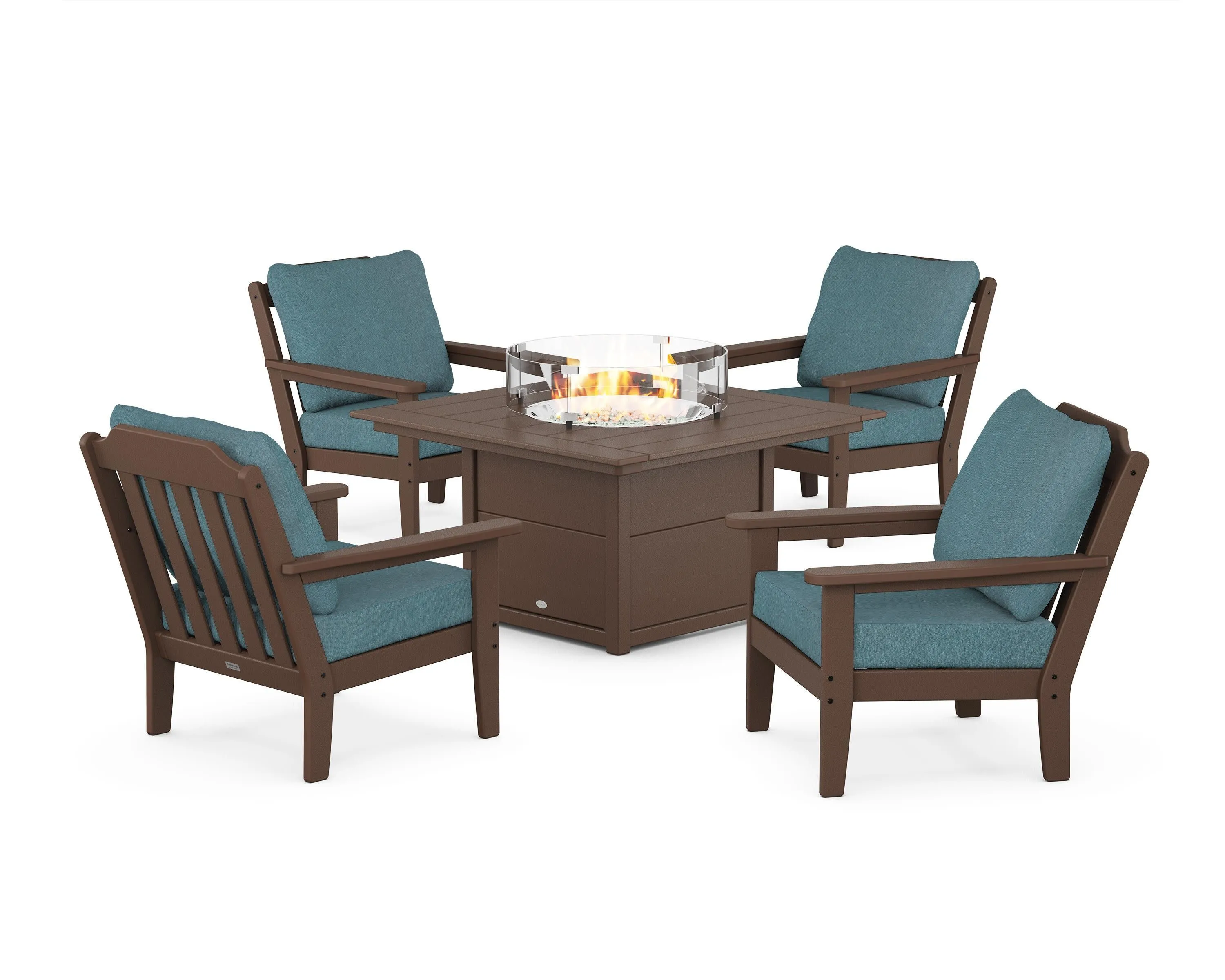 Cottage 5-Piece Deep Seating Set with Fire Pit Table