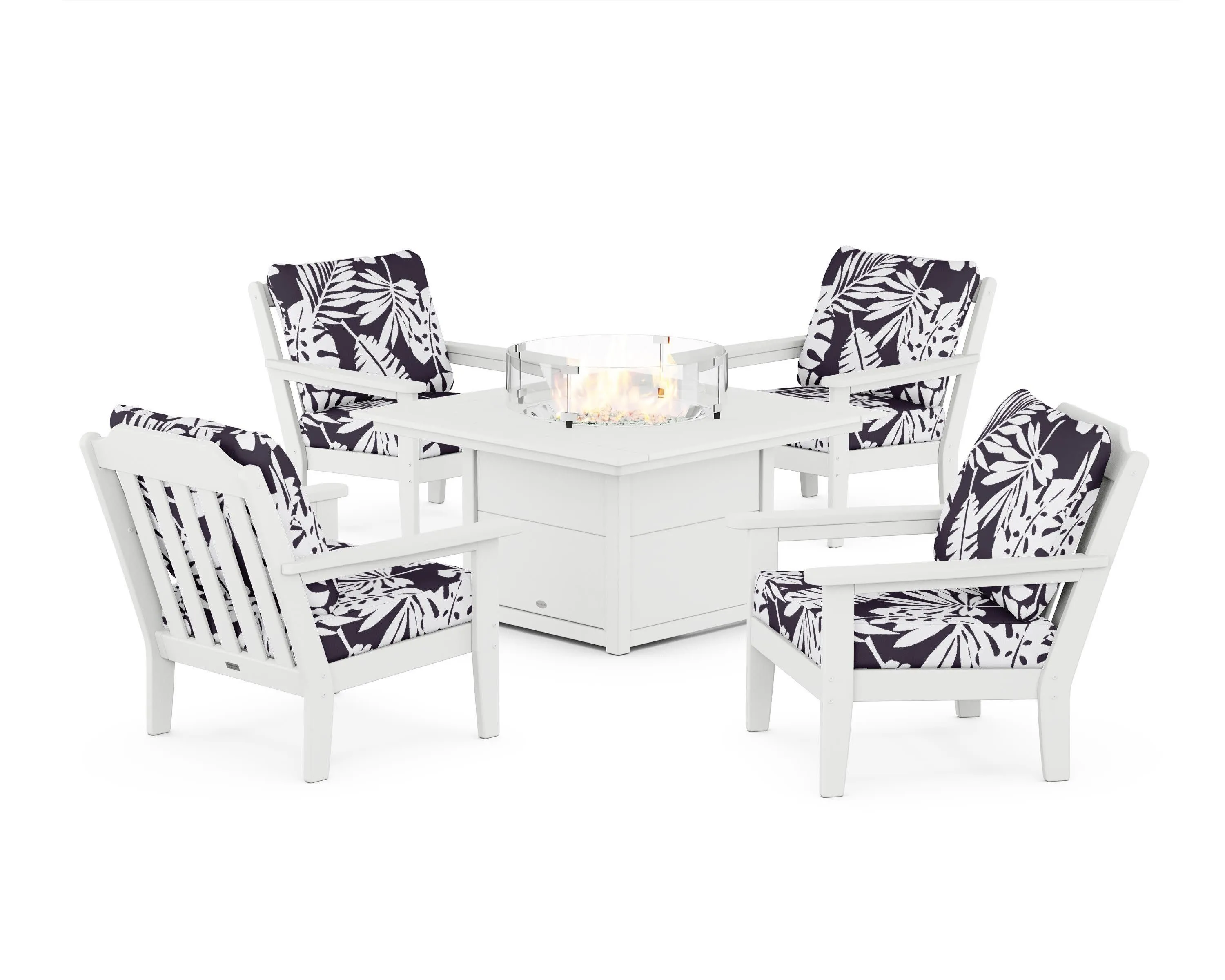 Cottage 5-Piece Deep Seating Set with Fire Pit Table