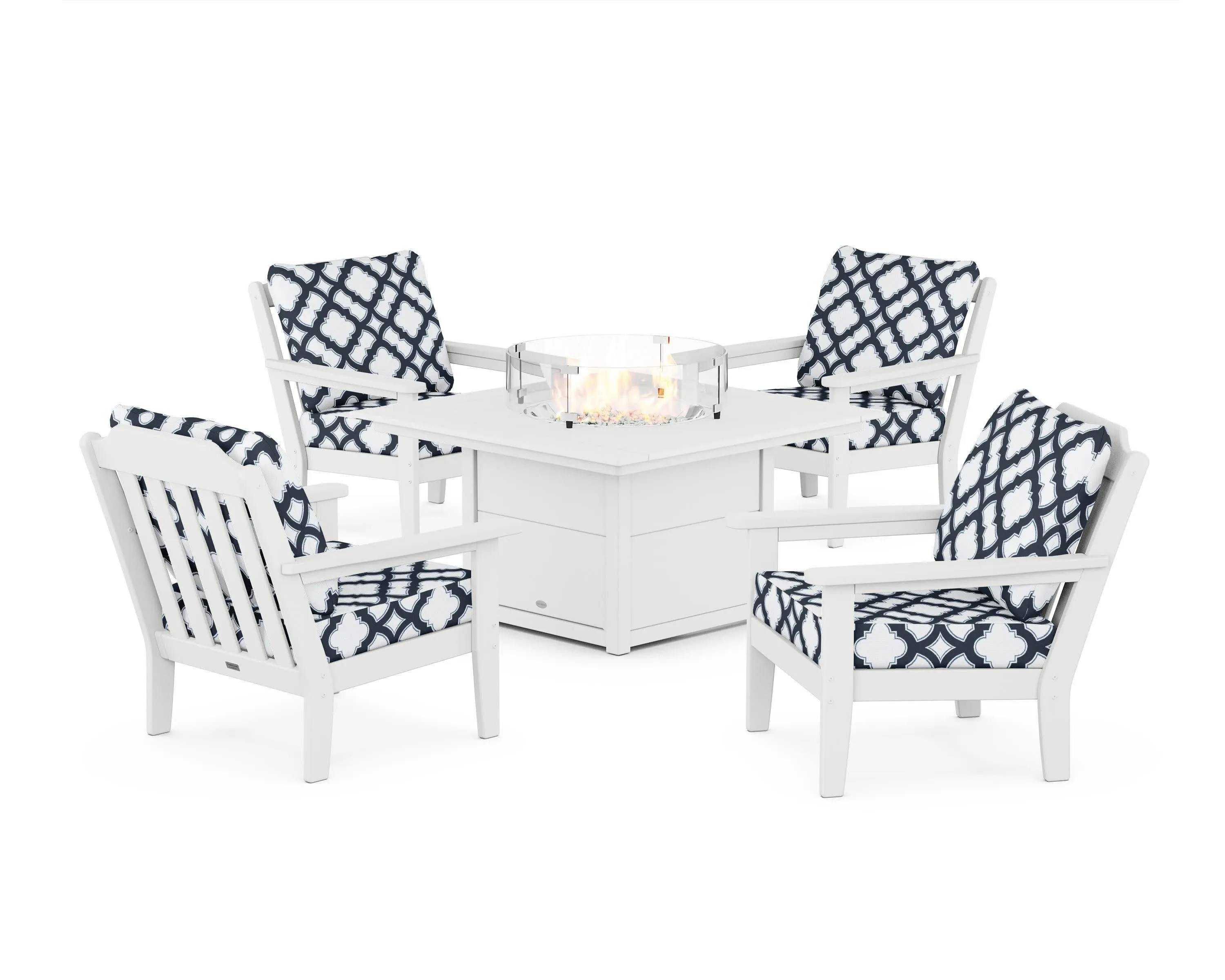 Cottage 5-Piece Deep Seating Set with Fire Pit Table