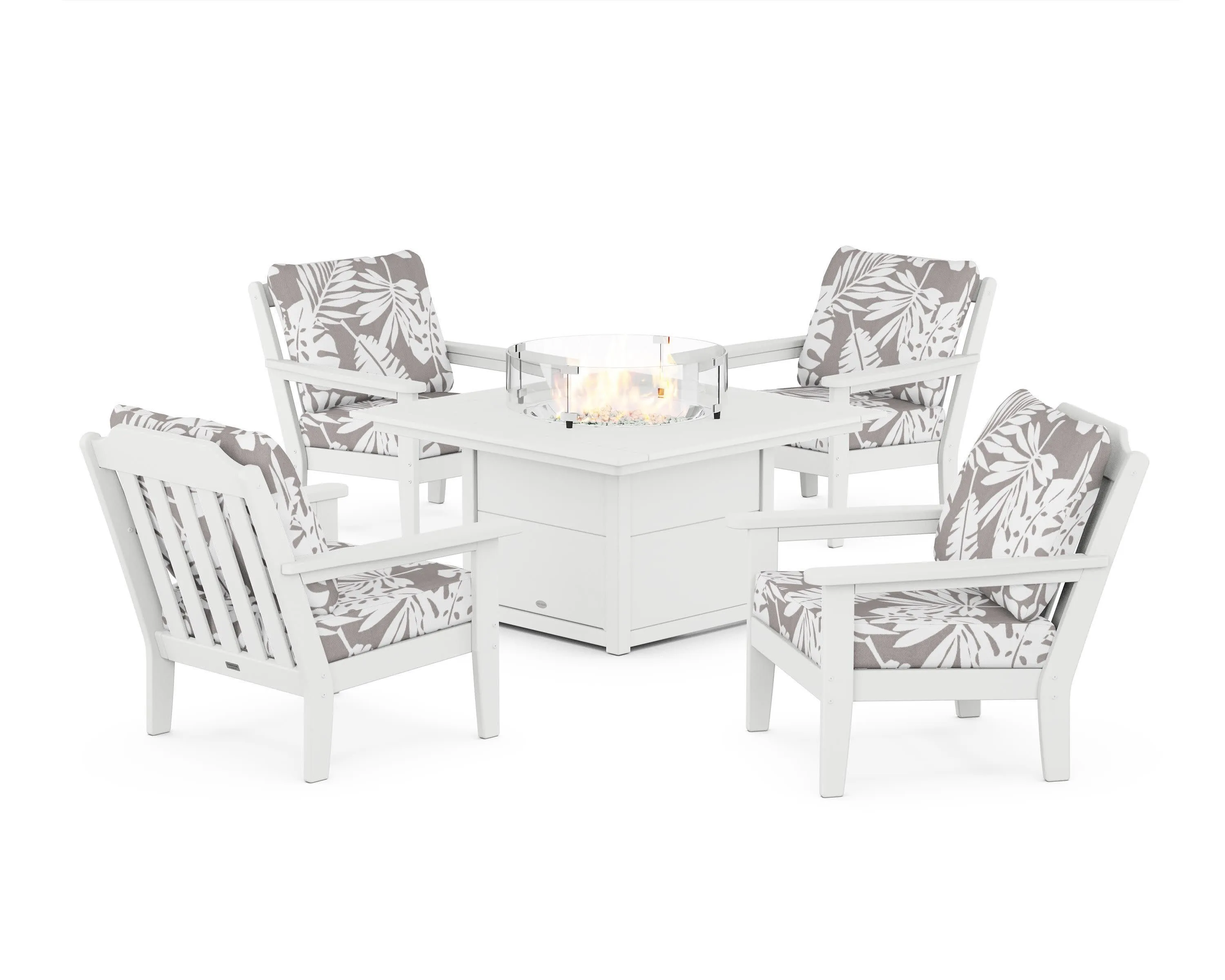 Cottage 5-Piece Deep Seating Set with Fire Pit Table