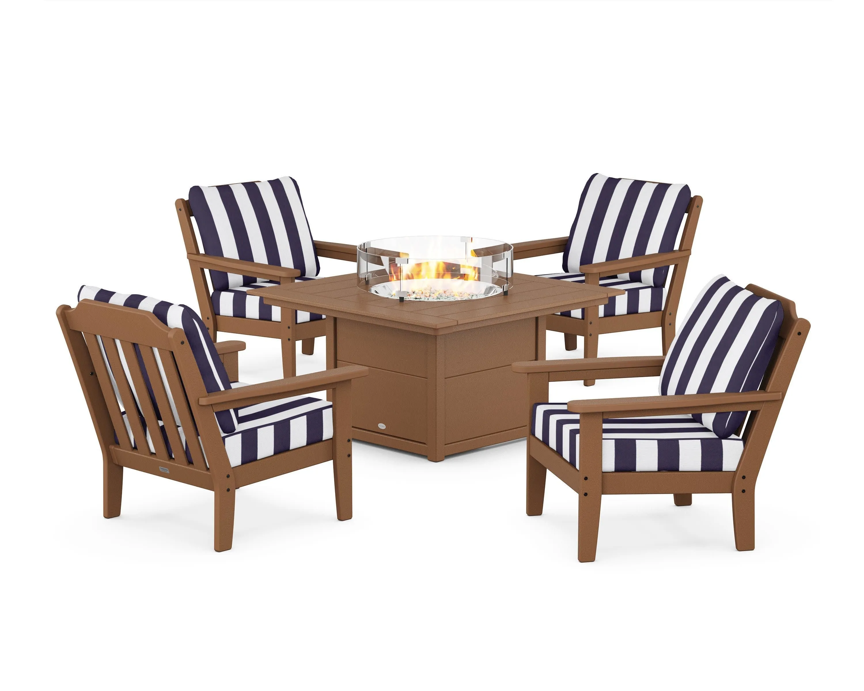 Cottage 5-Piece Deep Seating Set with Fire Pit Table