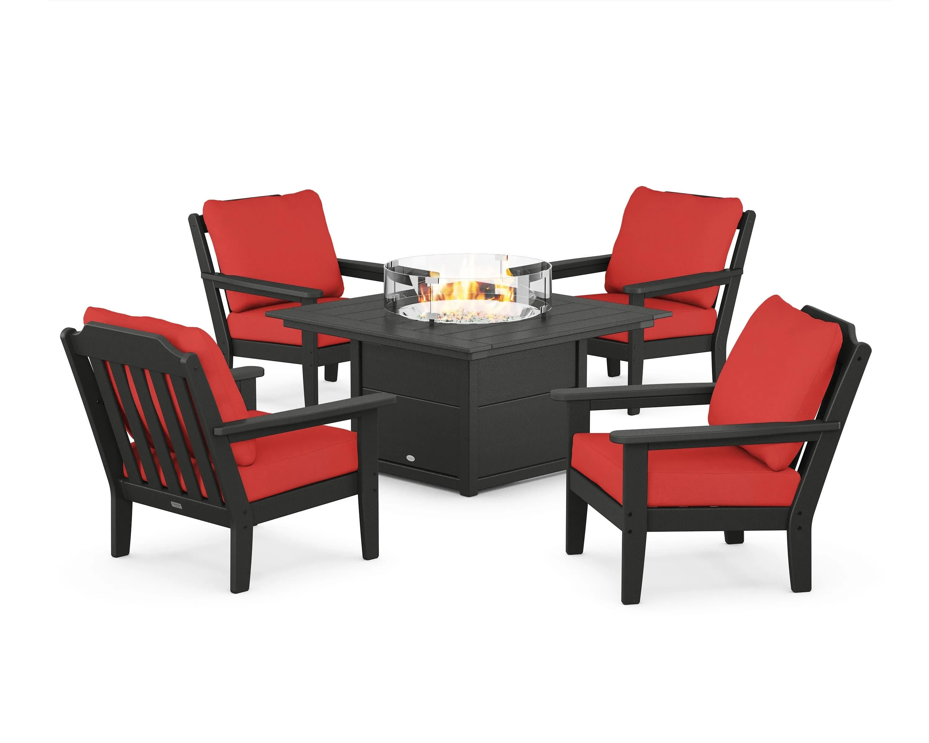 Cottage 5-Piece Deep Seating Set with Fire Pit Table