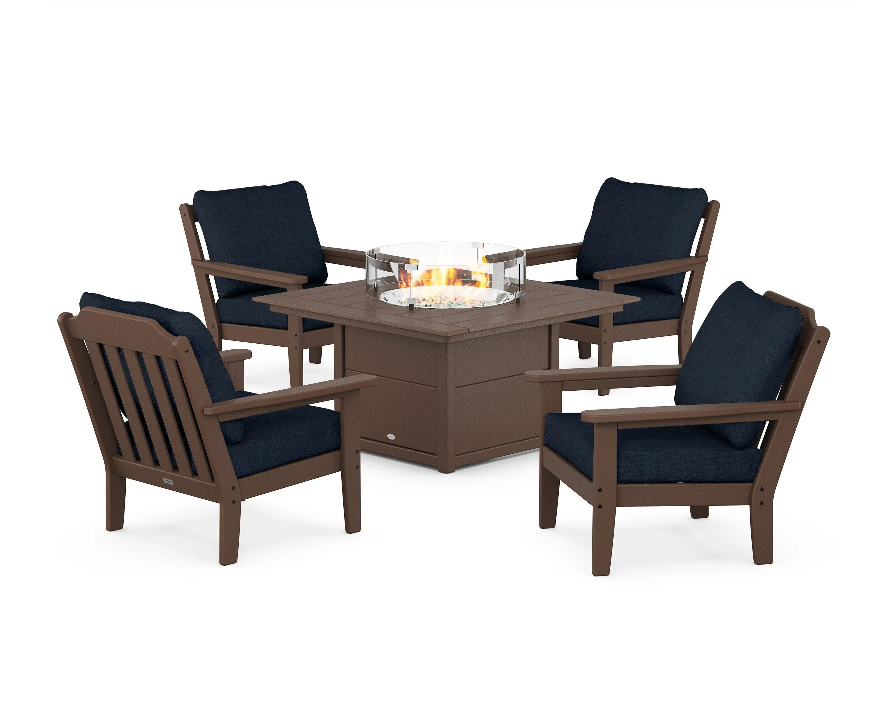 Cottage 5-Piece Deep Seating Set with Fire Pit Table