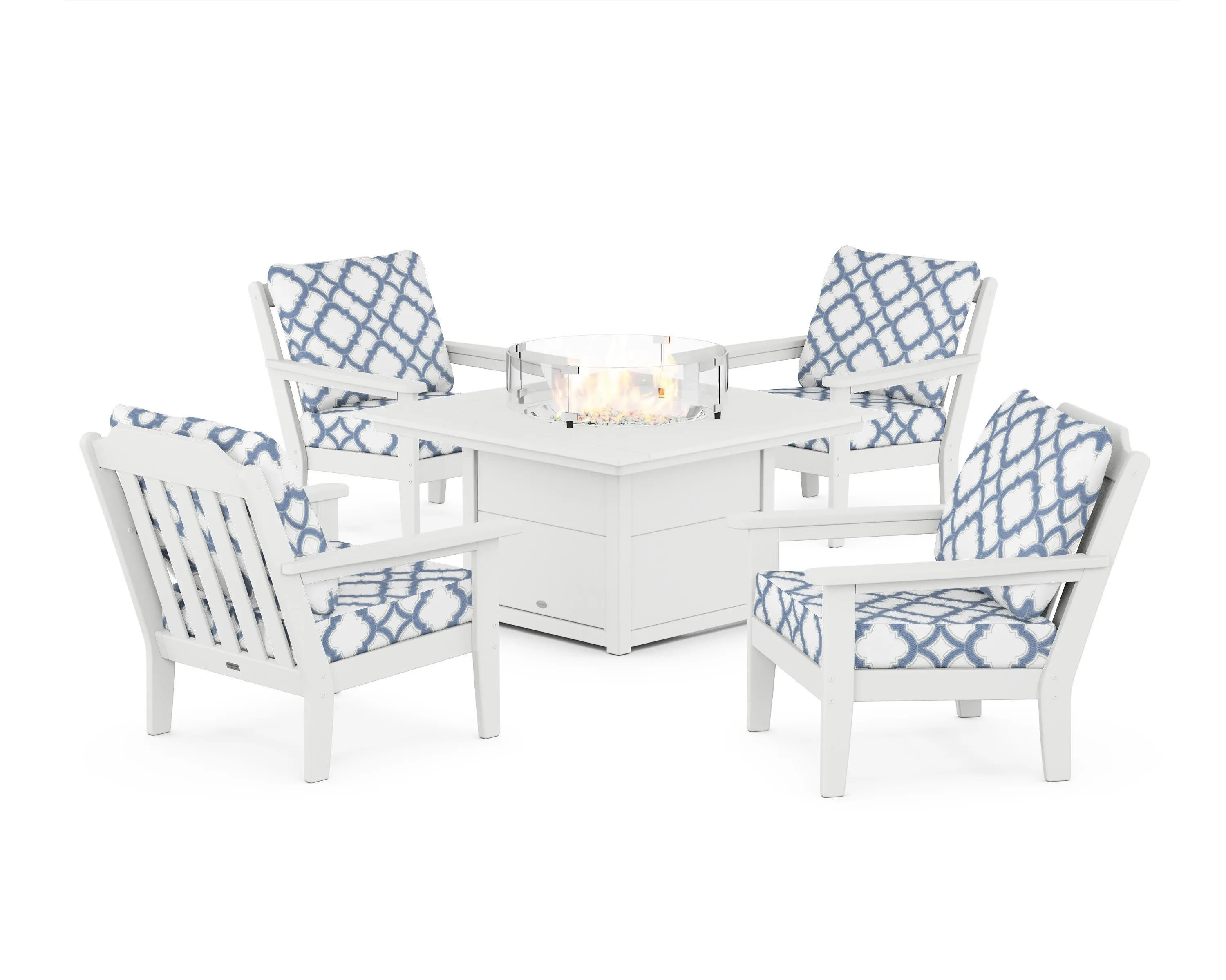 Cottage 5-Piece Deep Seating Set with Fire Pit Table