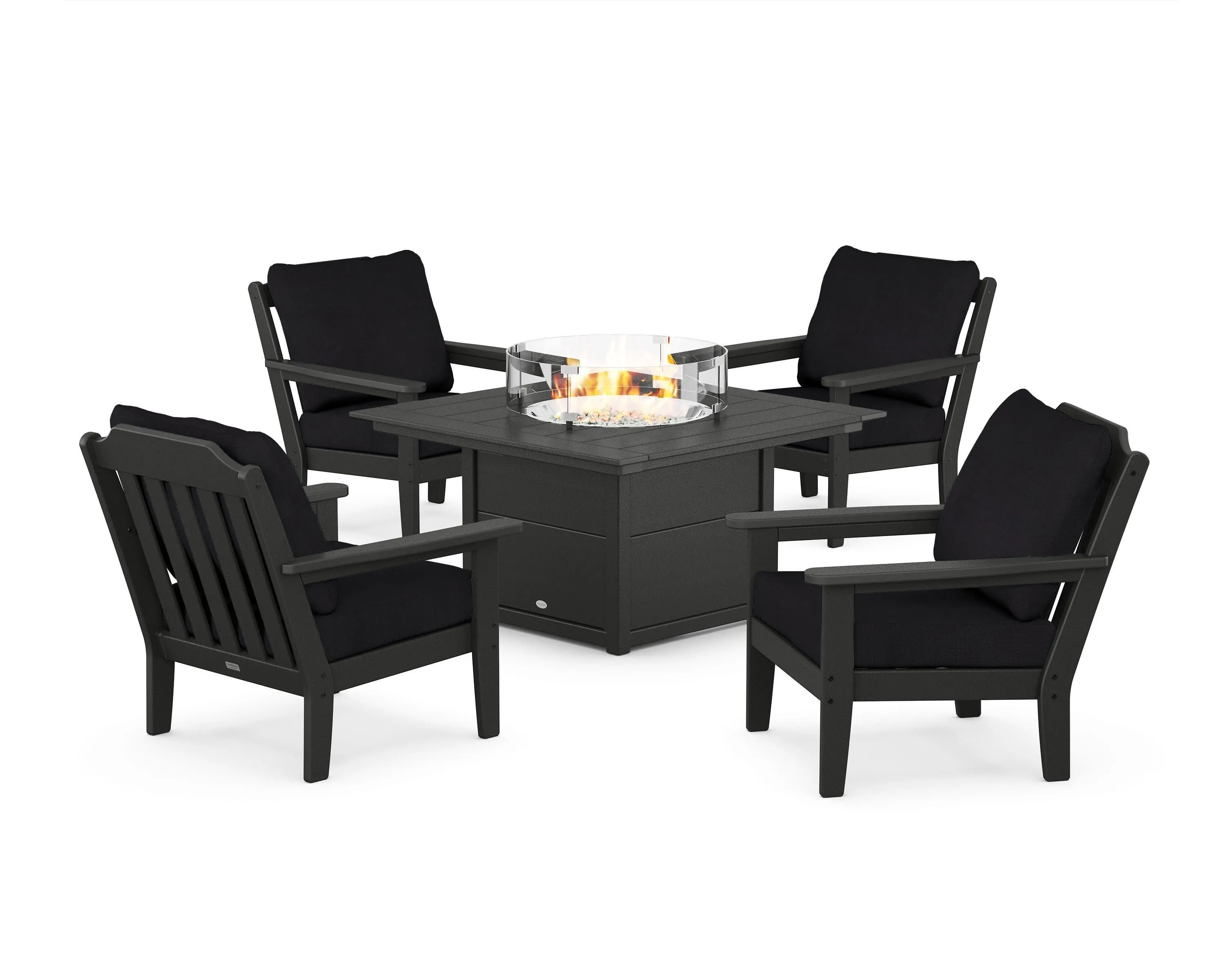 Cottage 5-Piece Deep Seating Set with Fire Pit Table